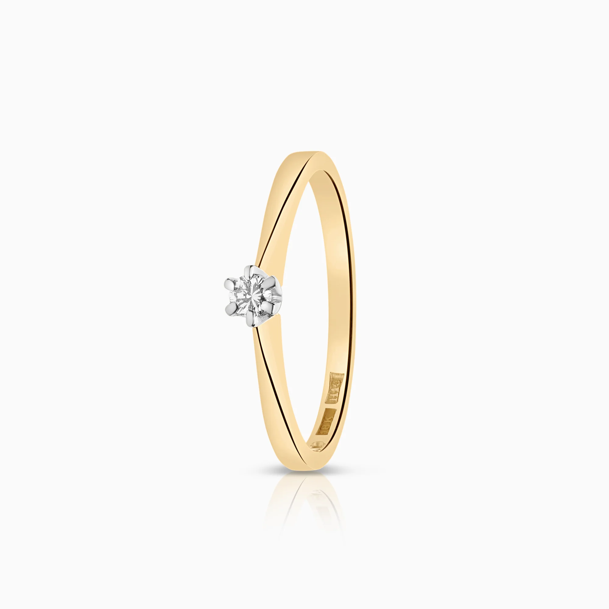 Solitaire Ring 0.06ct 18K Gold