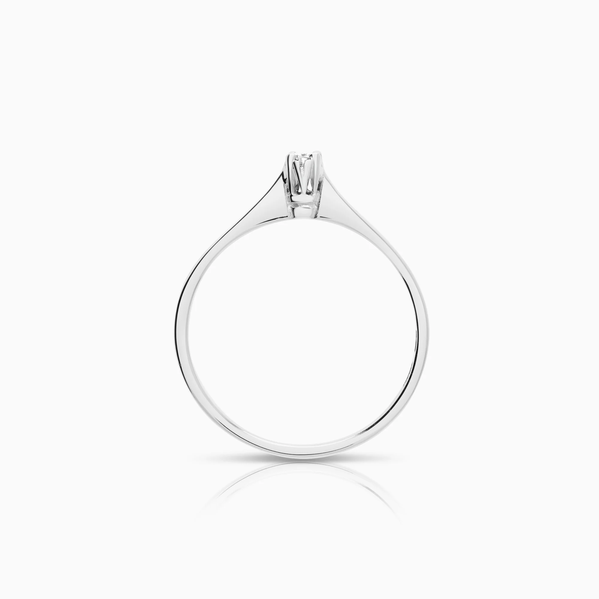 Solitaire ring 0.06ct 18K white gold - Image 2