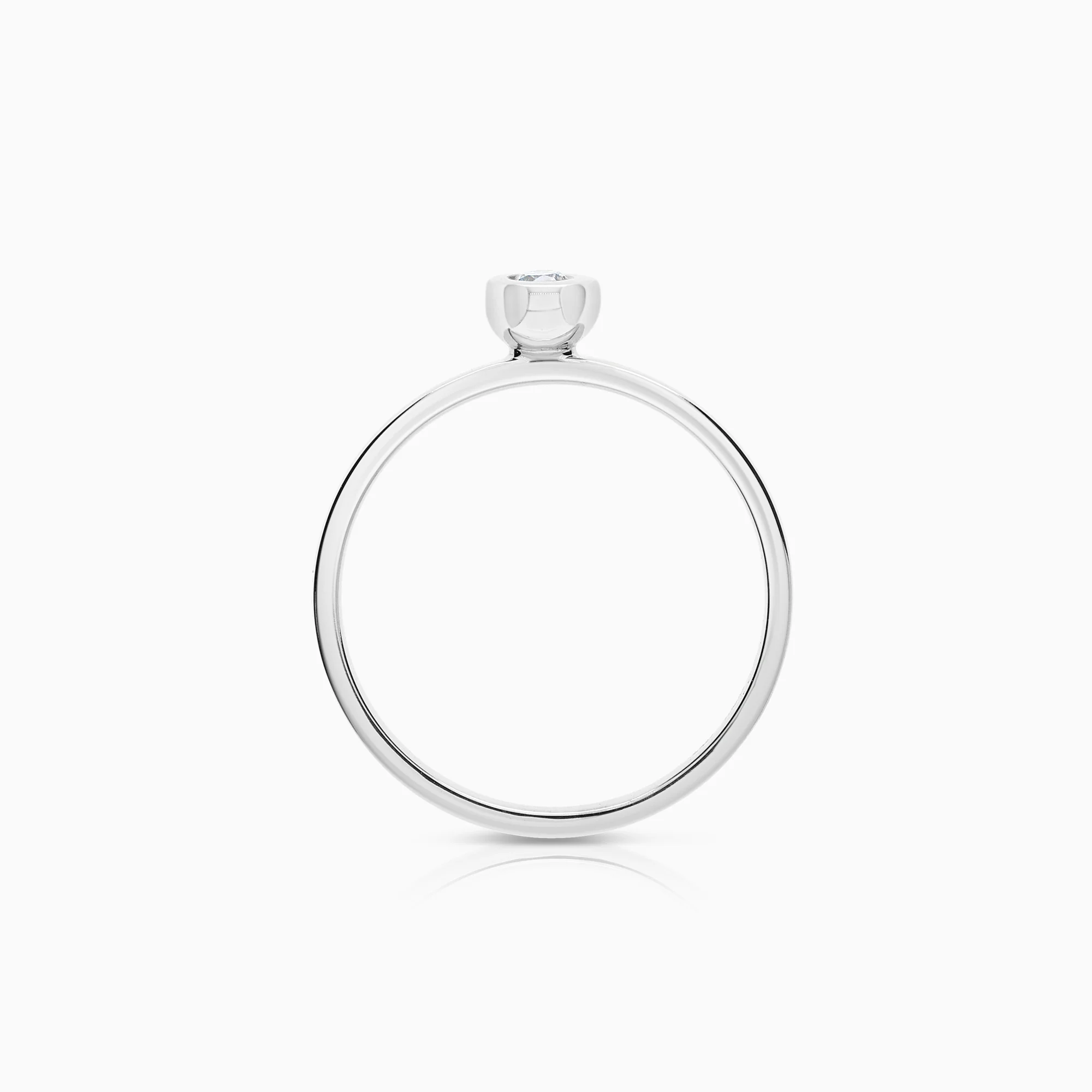Solitaire ring 0.06ct 18K white gold - Image 2