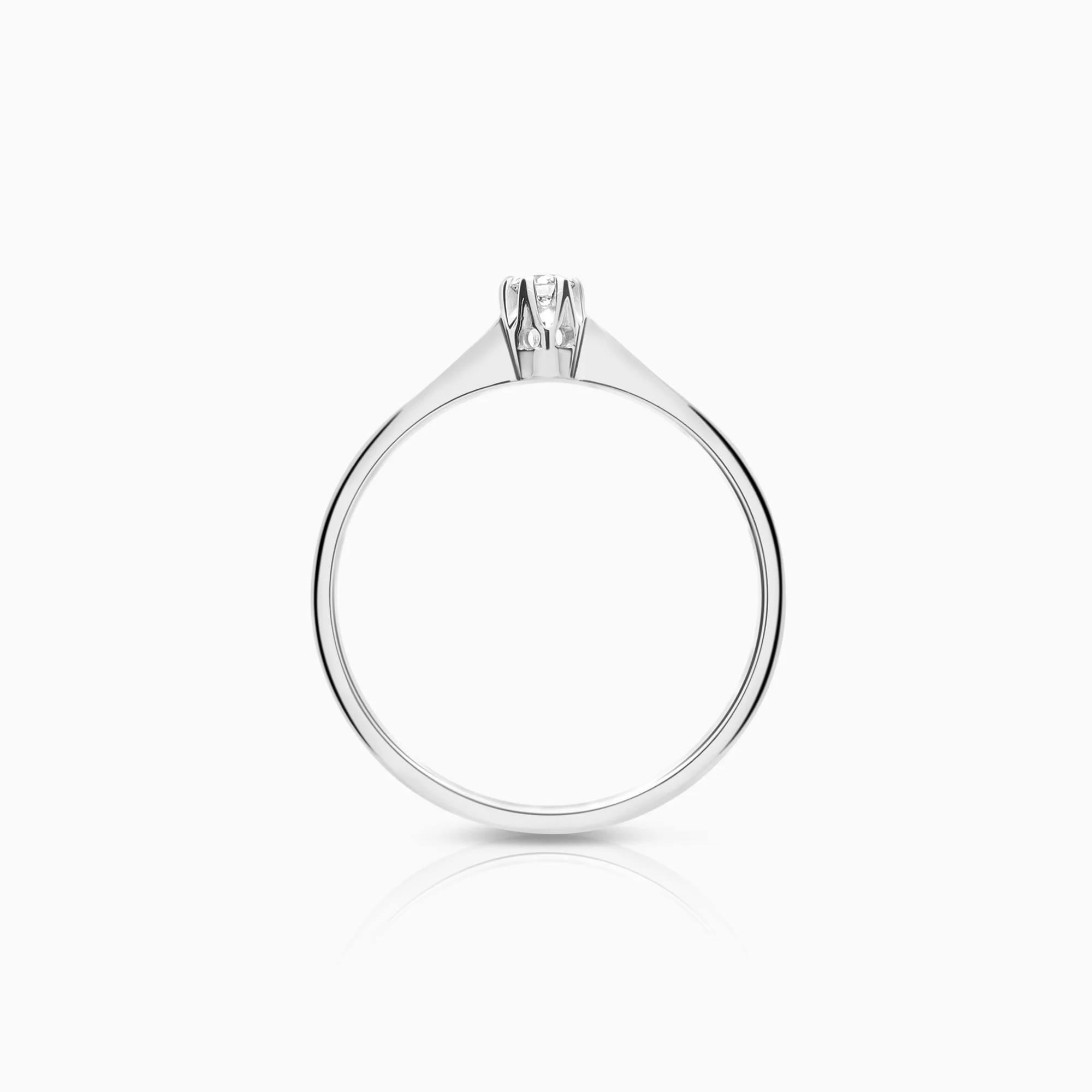 Solitaire ring 0.07ct 18K white gold - Image 2