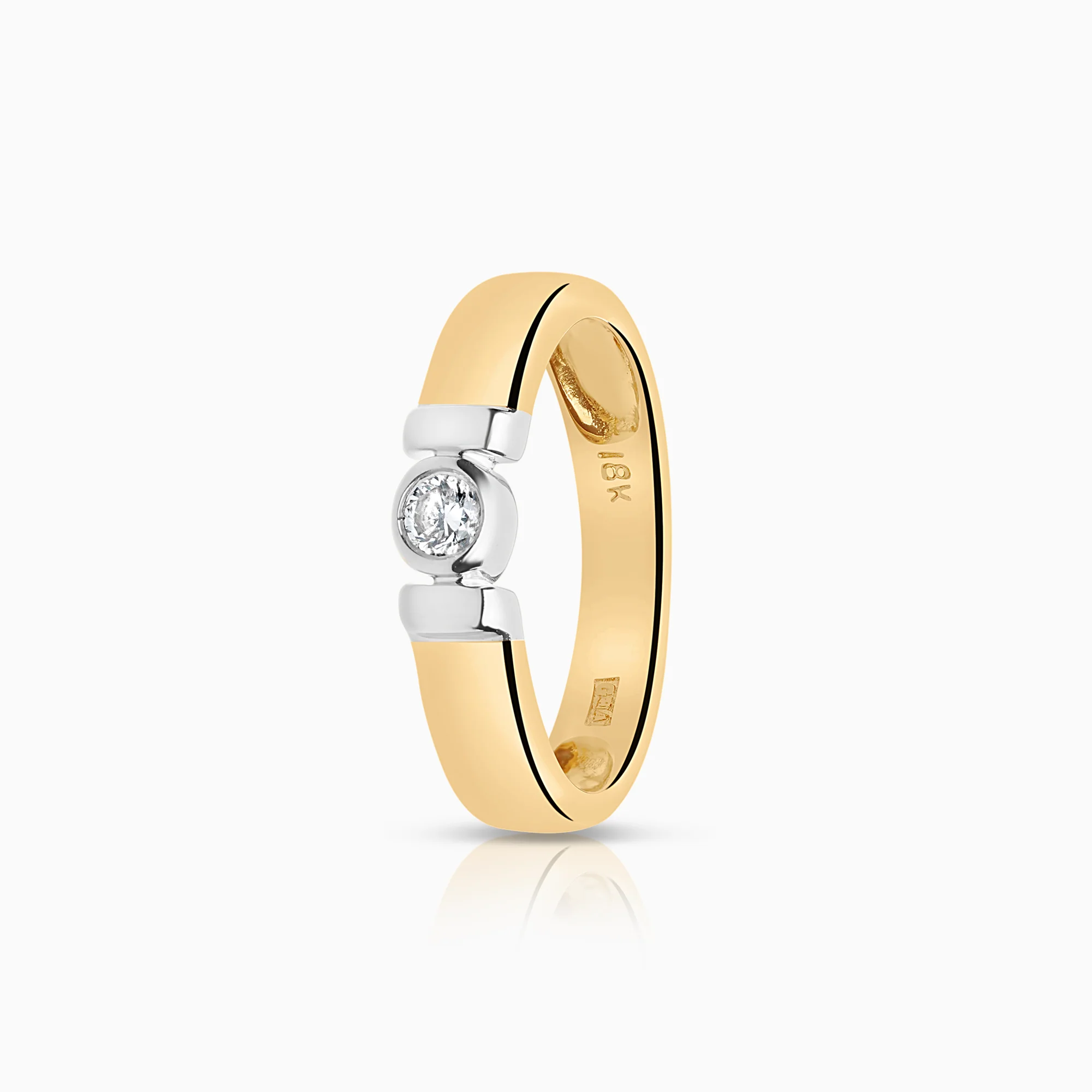 Solitaire ring 0.10ct 18K gold