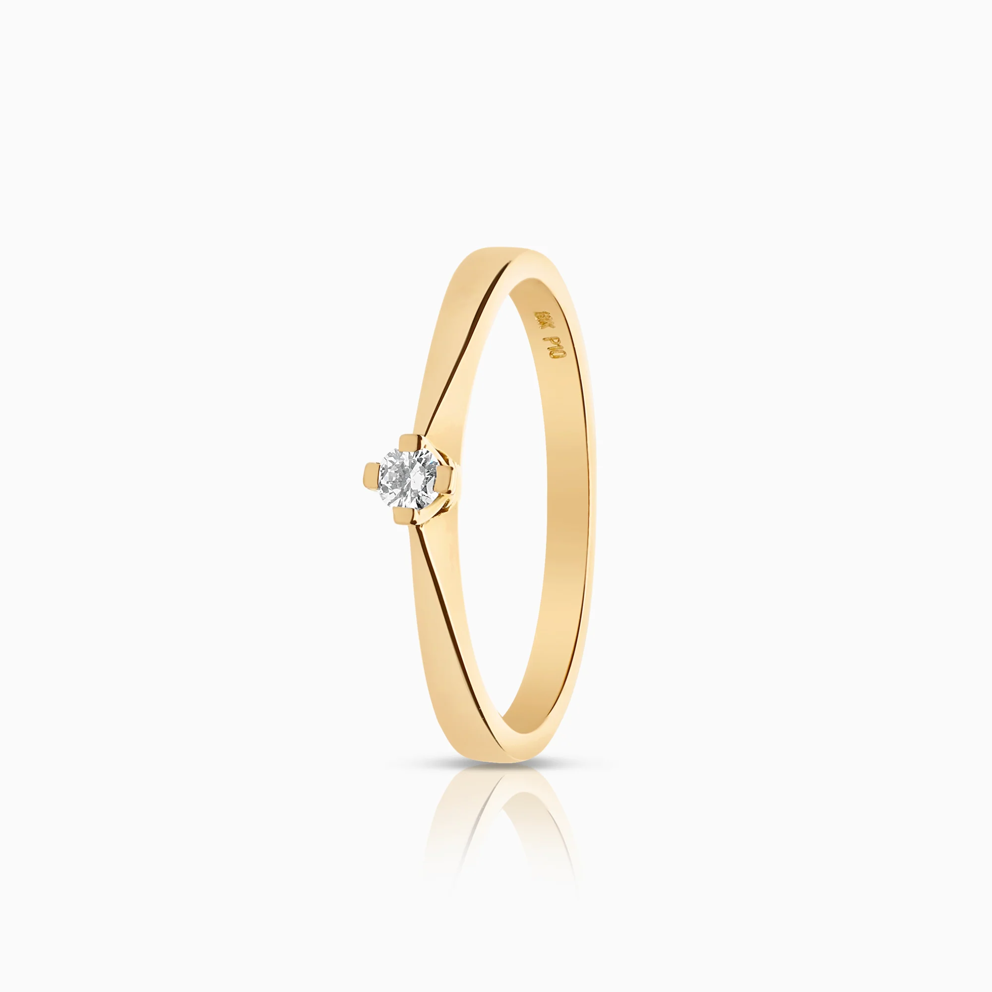 Solitaire ring 0.10ct 18K gold
