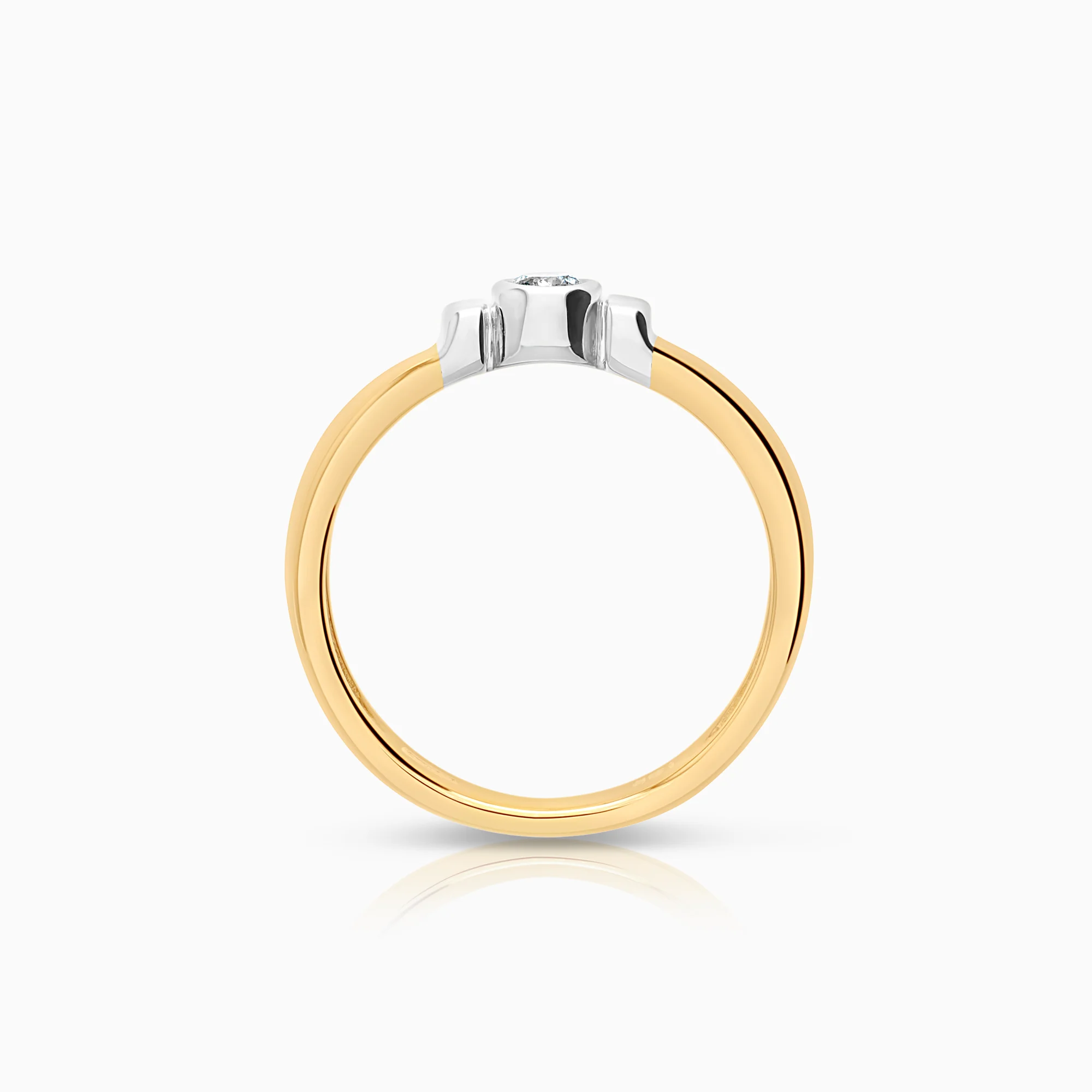 Solitaire ring 0.10ct 18K gold - Image 2