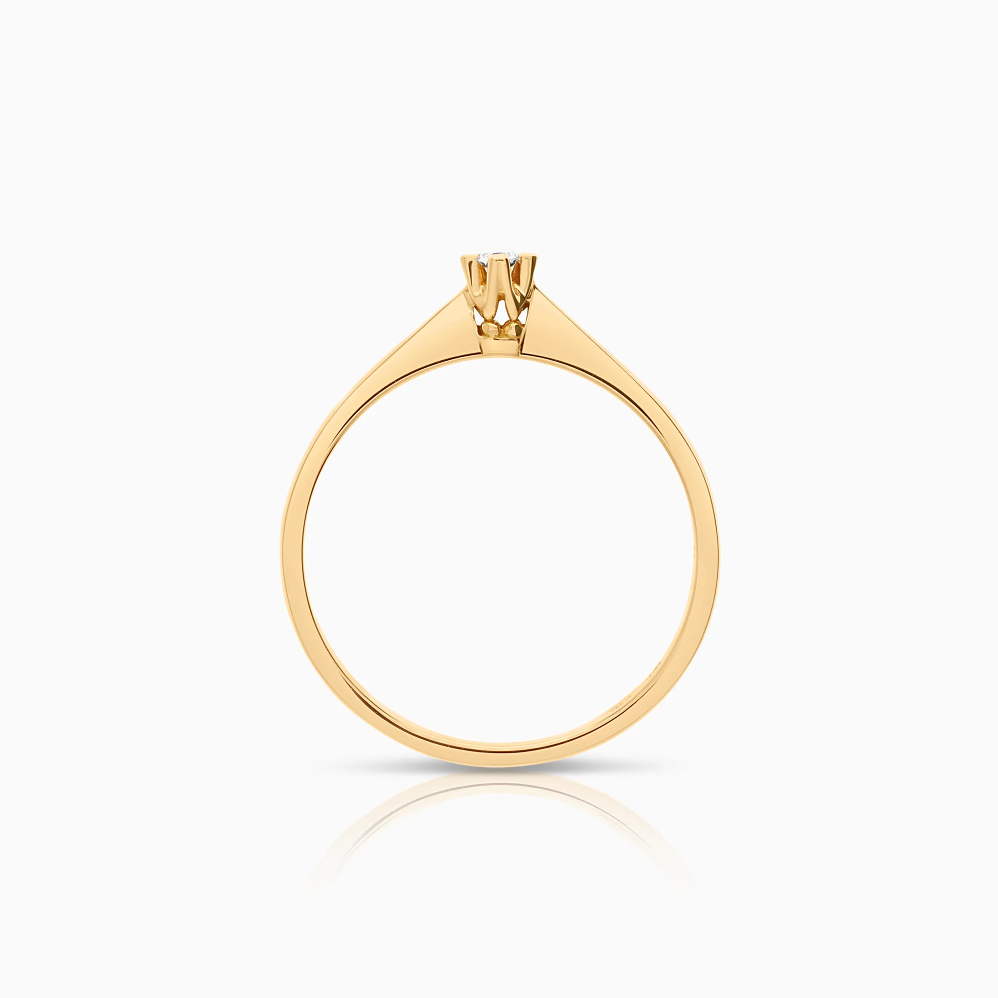 Solitaire ring 0.10ct 18K gold - Image 2