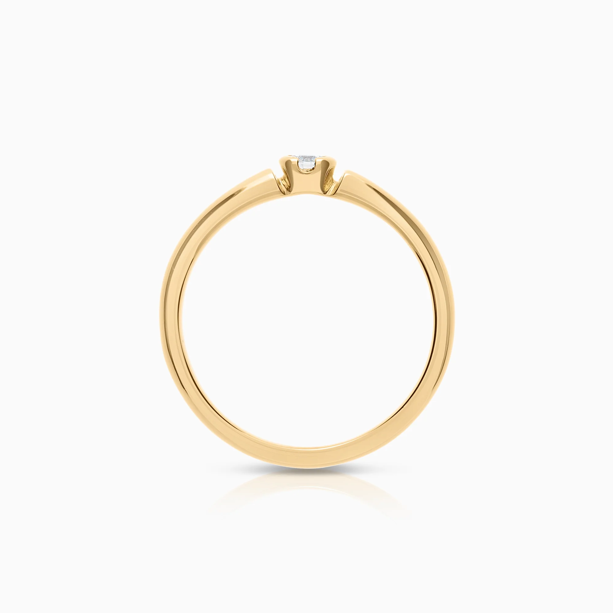 Solitaire ring 0.10ct 18K gold - Image 2