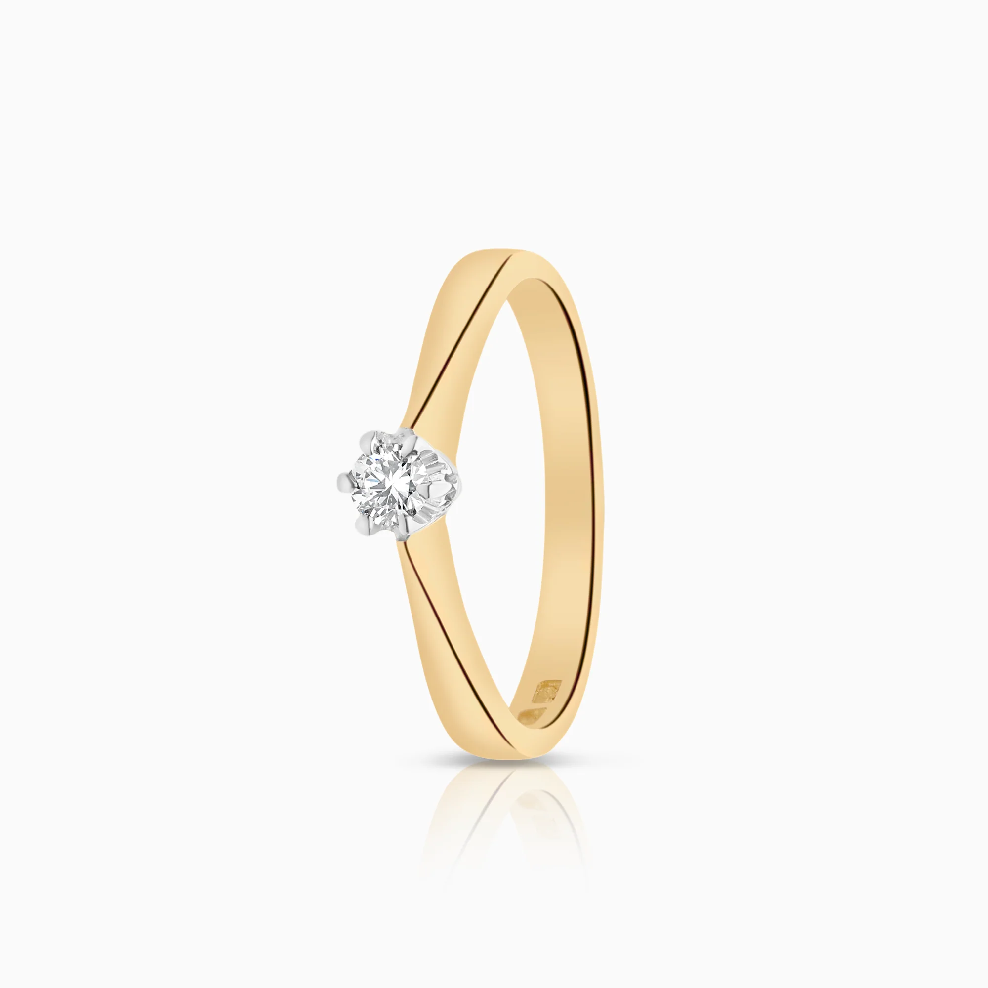 Solitaire ring 0.10ct 18K gold