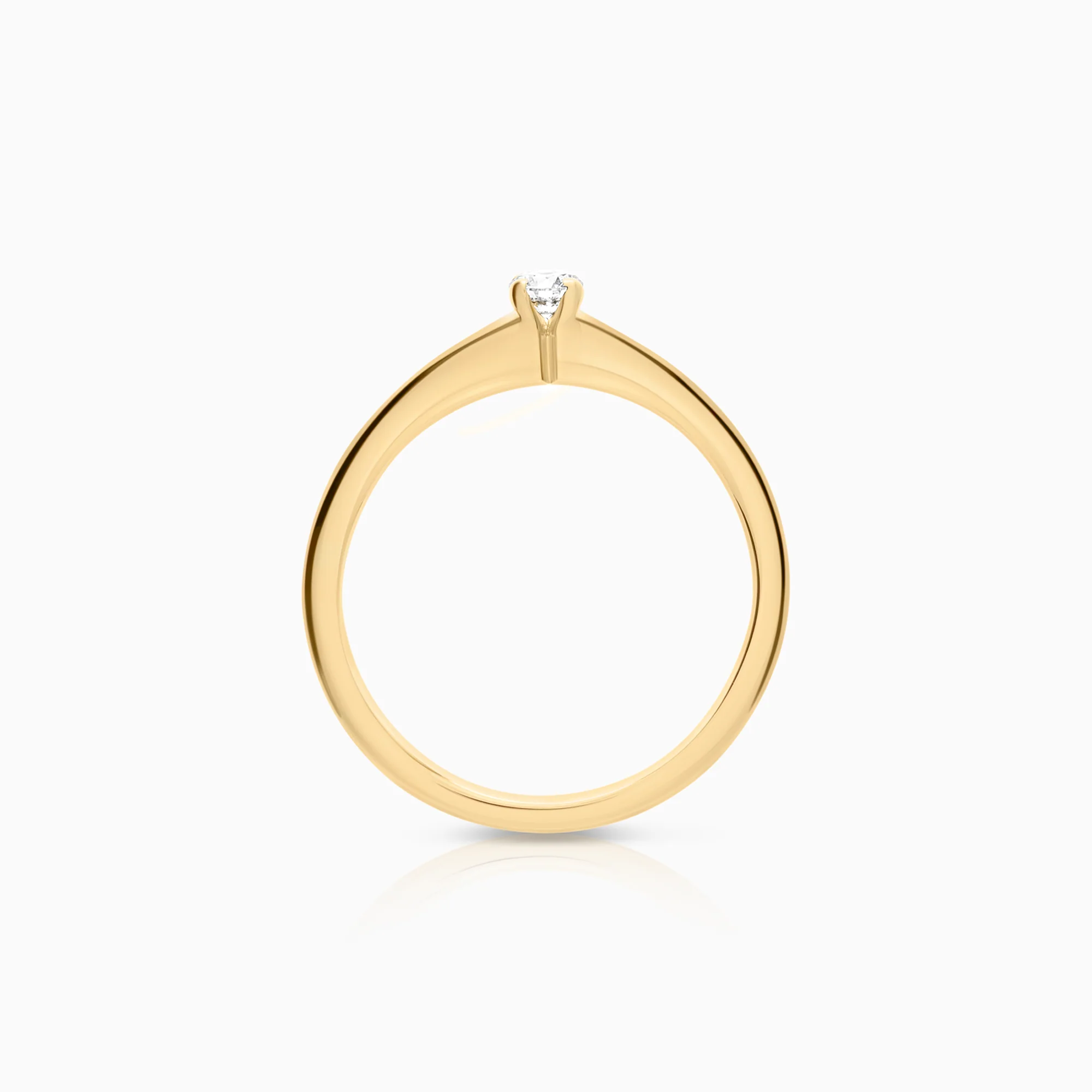 Solitaire ring 0.10ct 18K gold - Image 2