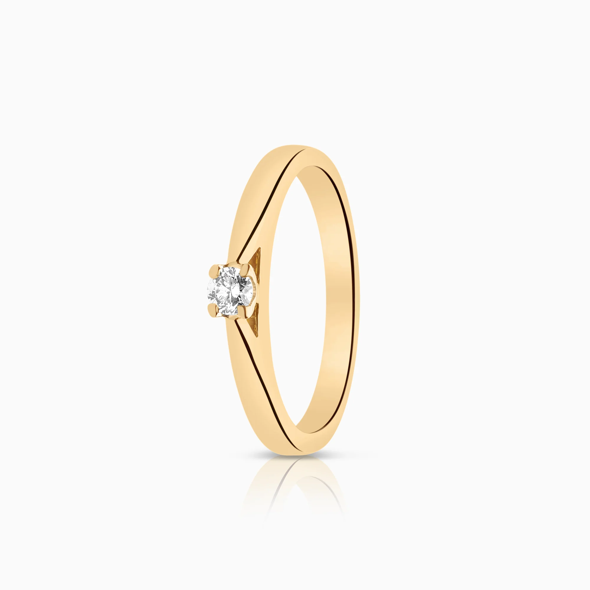 Solitaire ring 0.10ct 18K gold