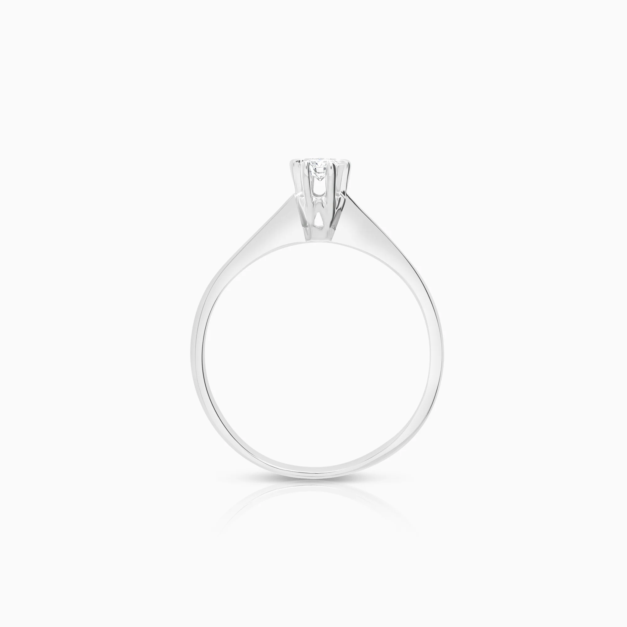 Solitaire ring 0.10ct 18K white gold - Image 2