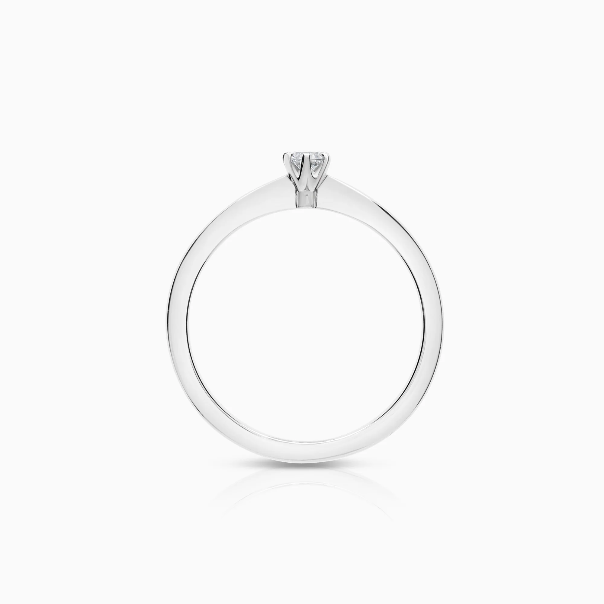 Solitaire ring 0.10ct 18K white gold - Image 2