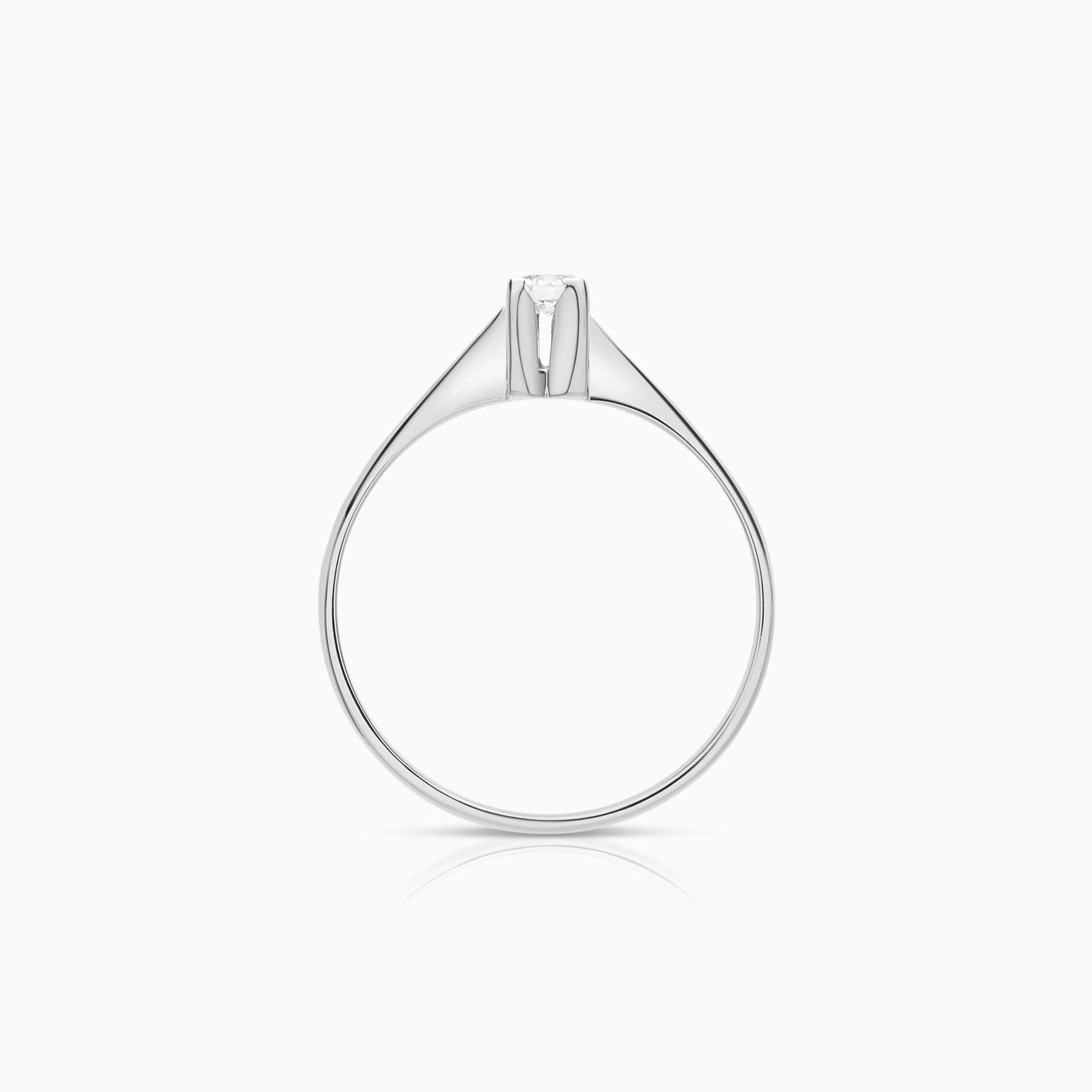 Solitaire ring 0.10ct 18K white gold - Image 2