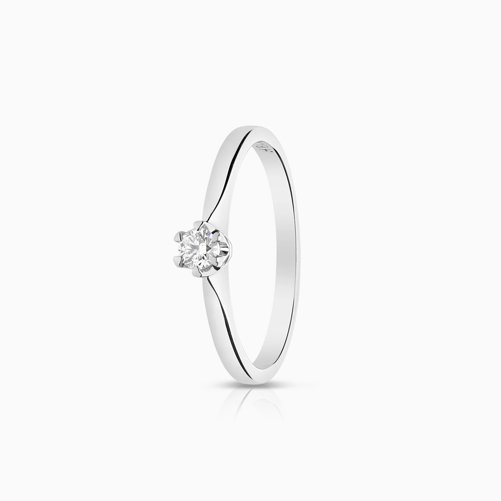 Solitaire ring 0.10ct 18K white gold