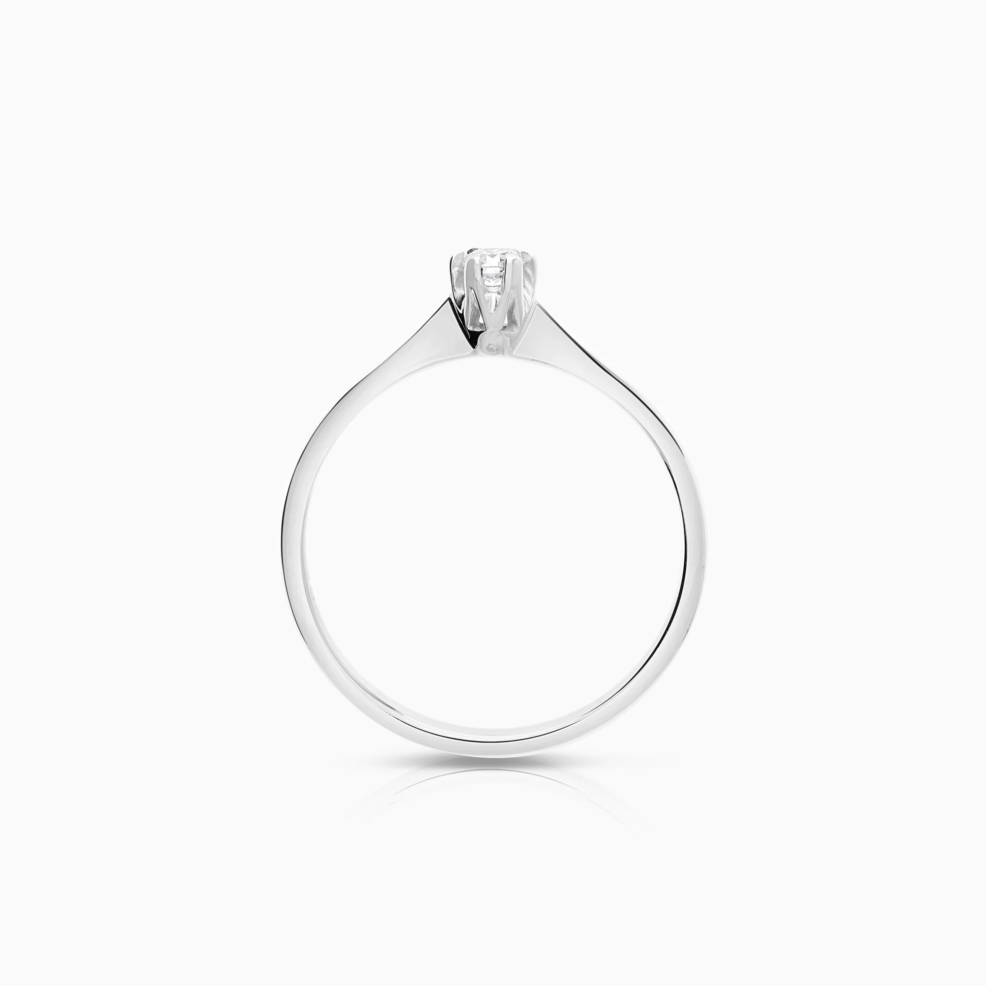 Solitaire ring 0.10ct 18K white gold - Image 2