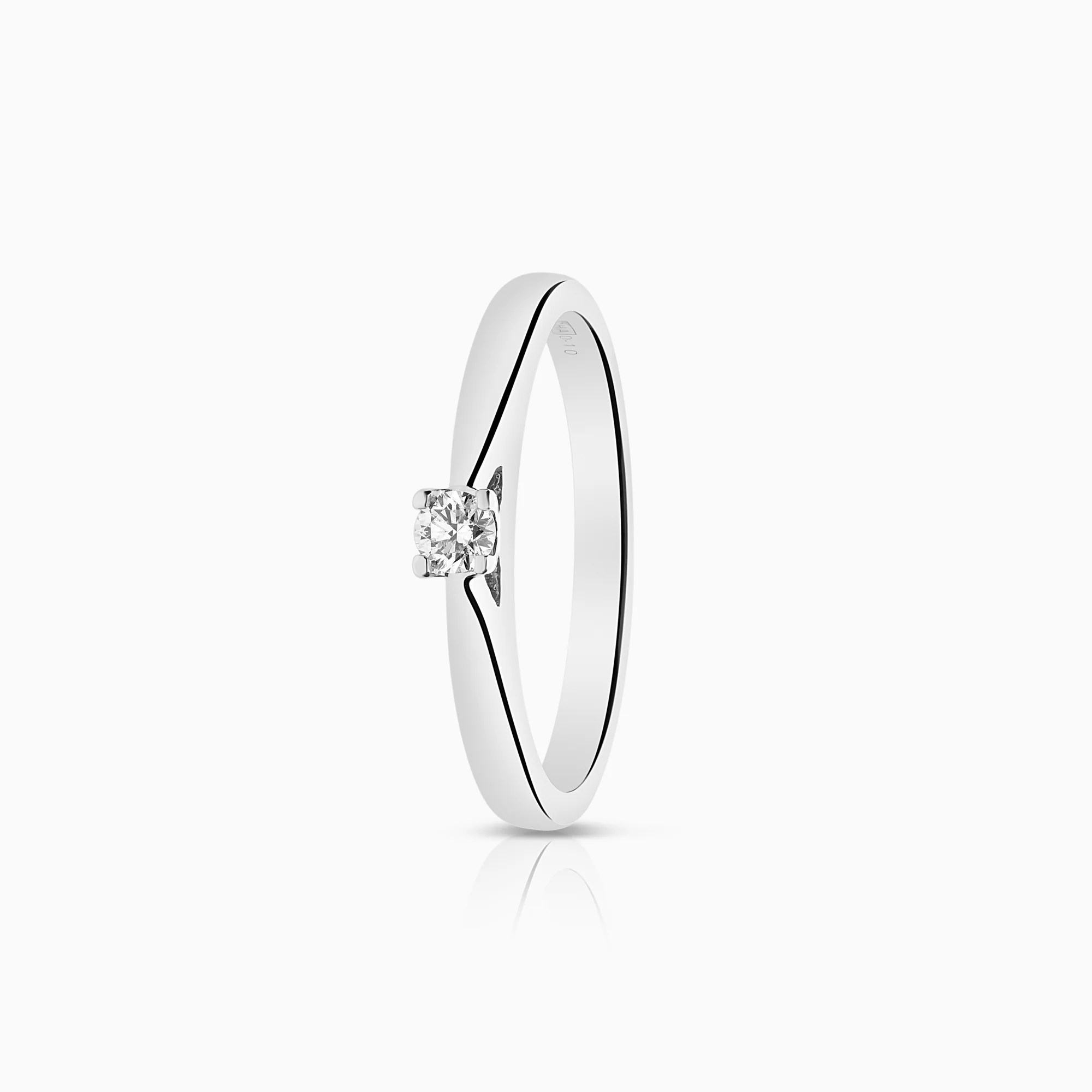 Solitaire ring 0.10ct 18K white gold