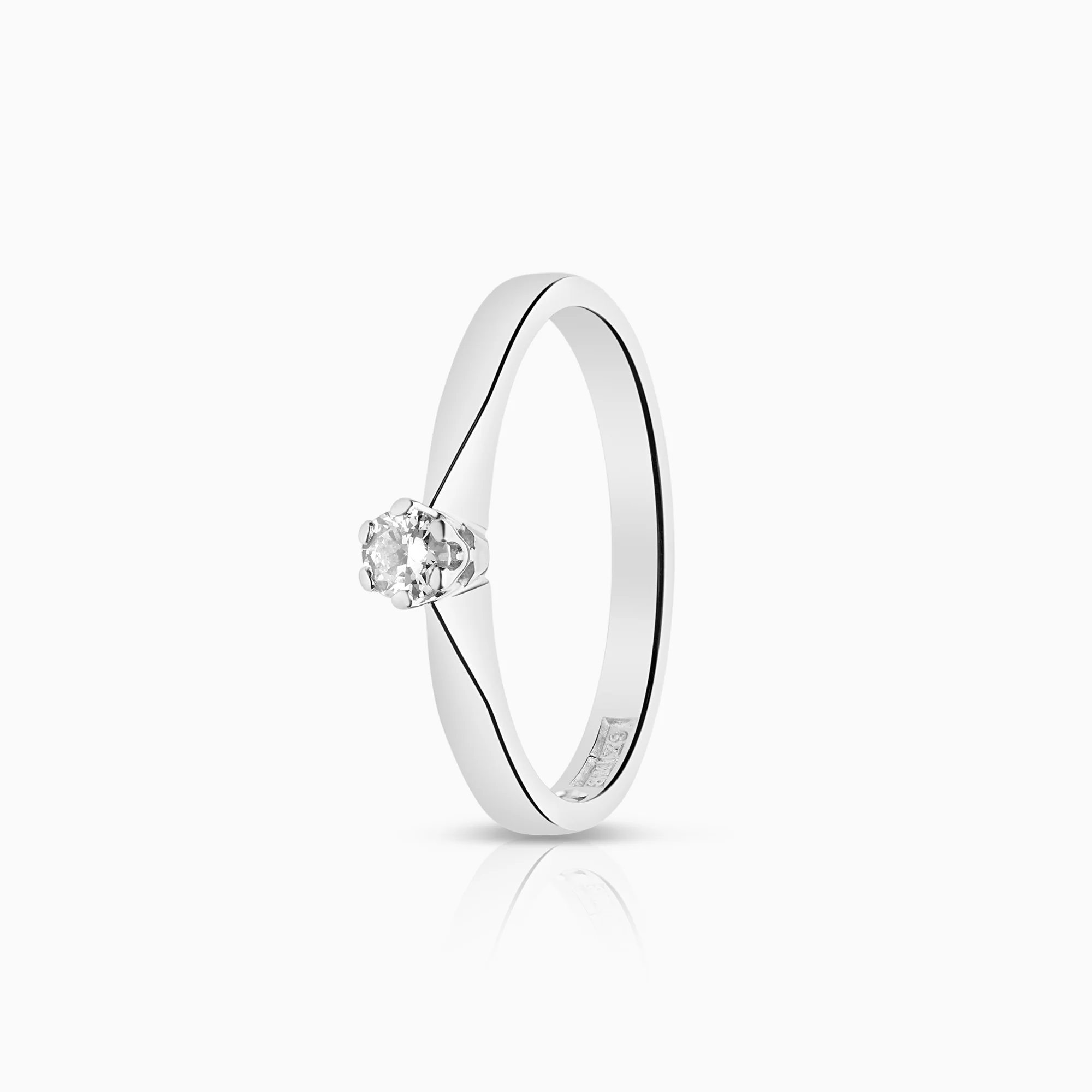 Solitaire ring 0.10ct 18K white gold