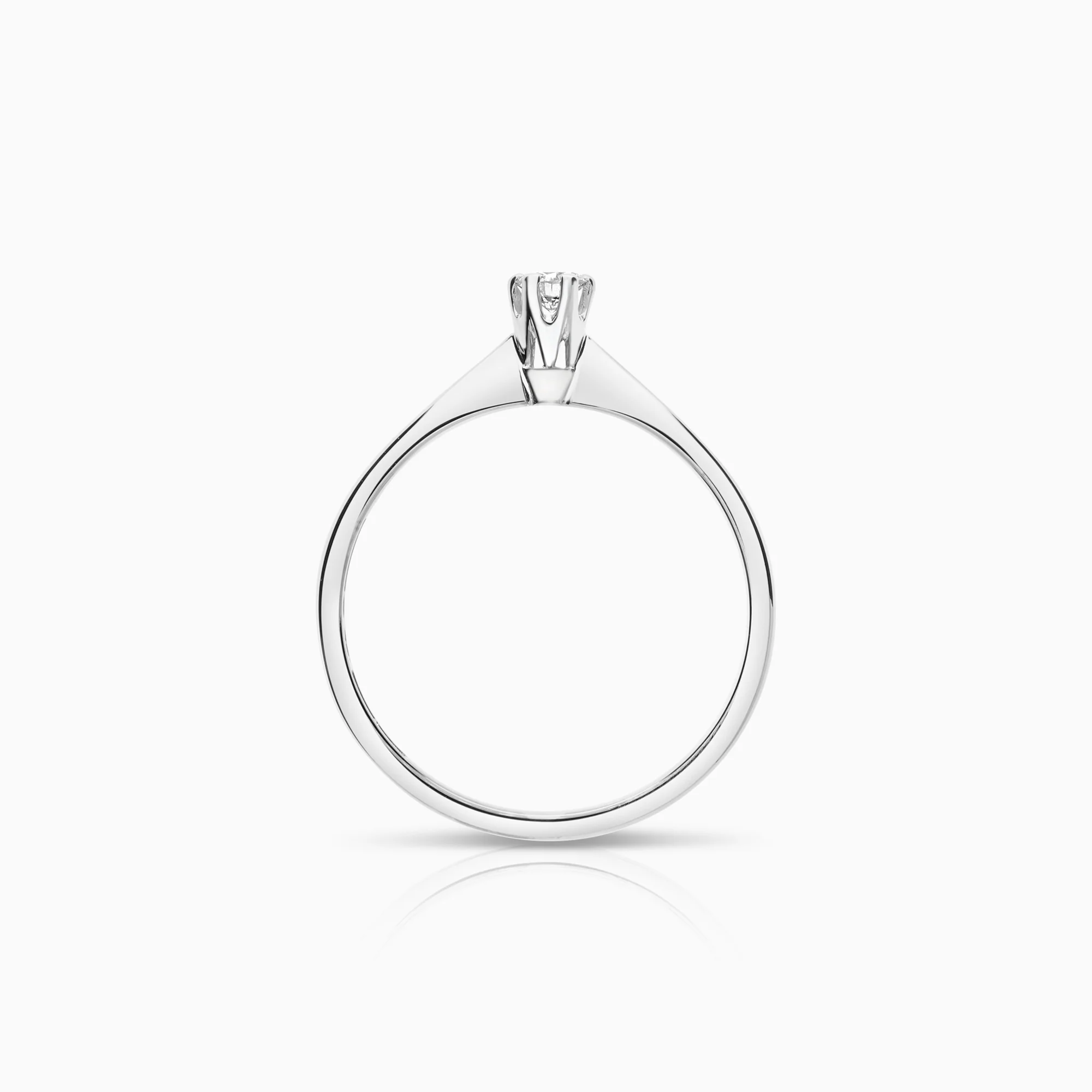 Solitaire ring 0.10ct 18K white gold - Image 2