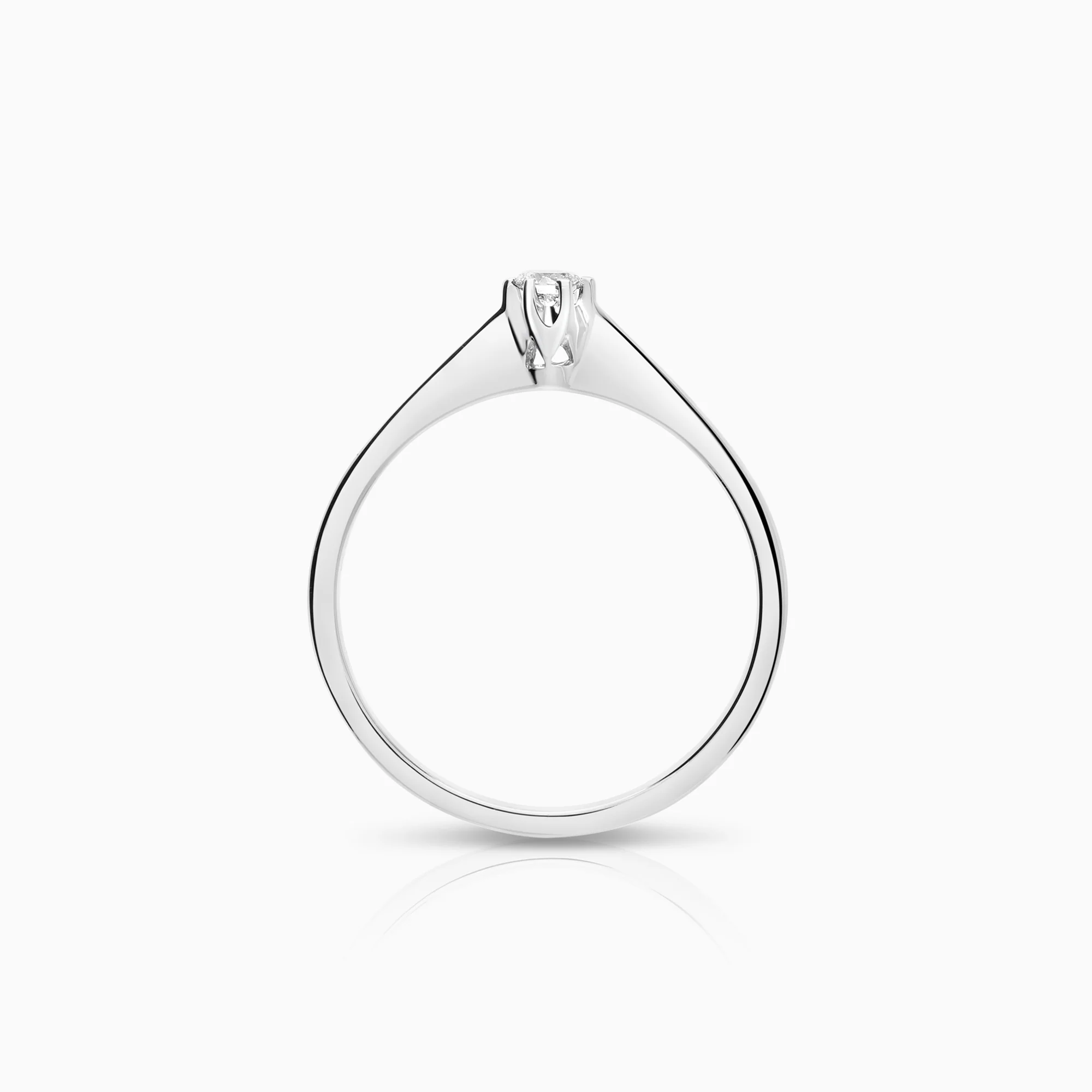 Solitaire ring 0.10ct 18K white gold - Image 2