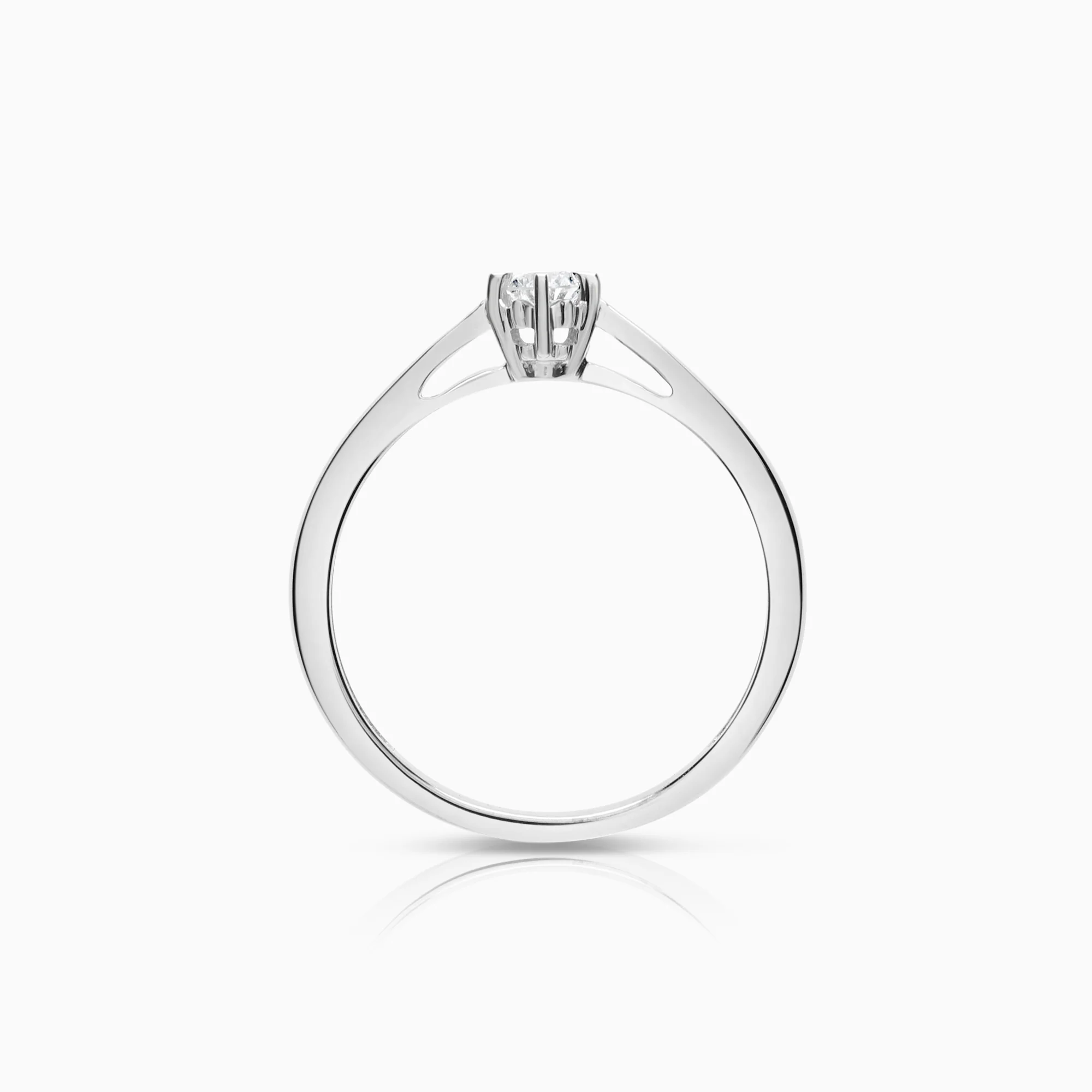 Solitaire ring 0.10ct 9K white gold - Image 2