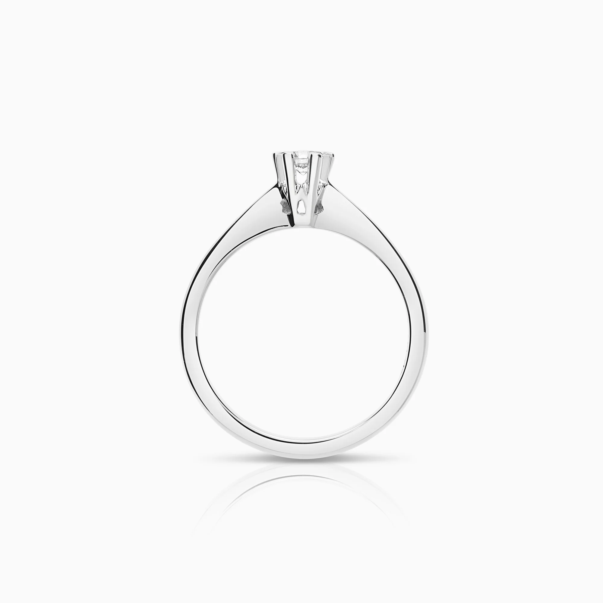Solitaire ring 0.12ct 18K white gold - Image 2