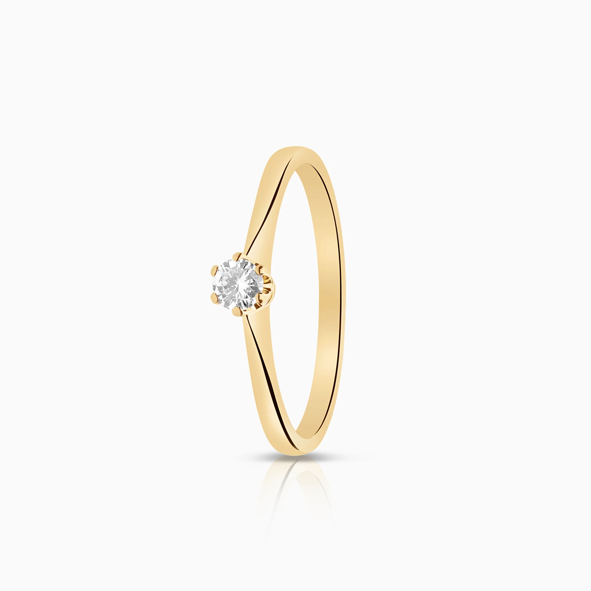 Solitaire ring 0.13ct 18K gold