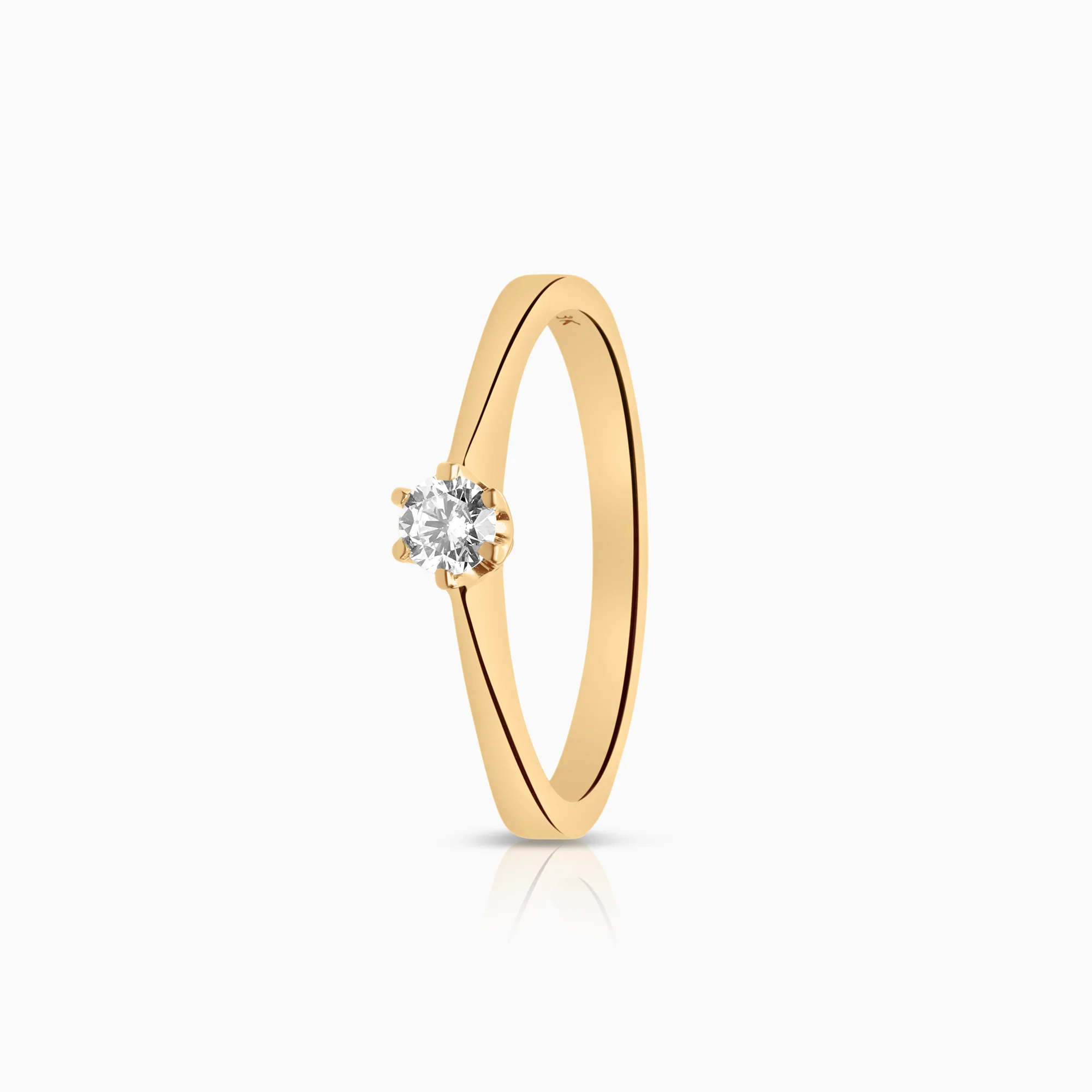 Solitaire ring 0.13ct 18K gold