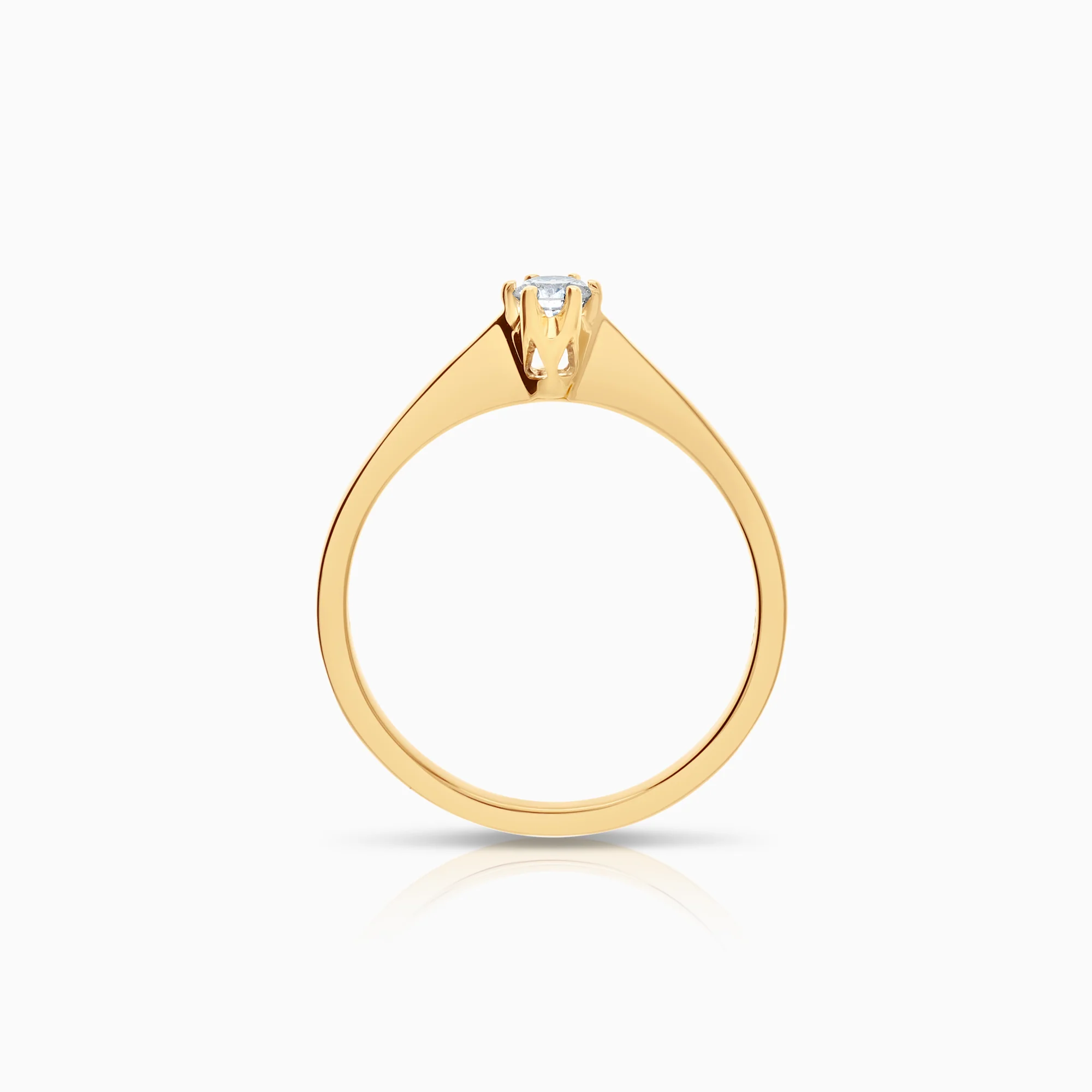 Solitaire ring 0.13ct 18K gold - Image 2