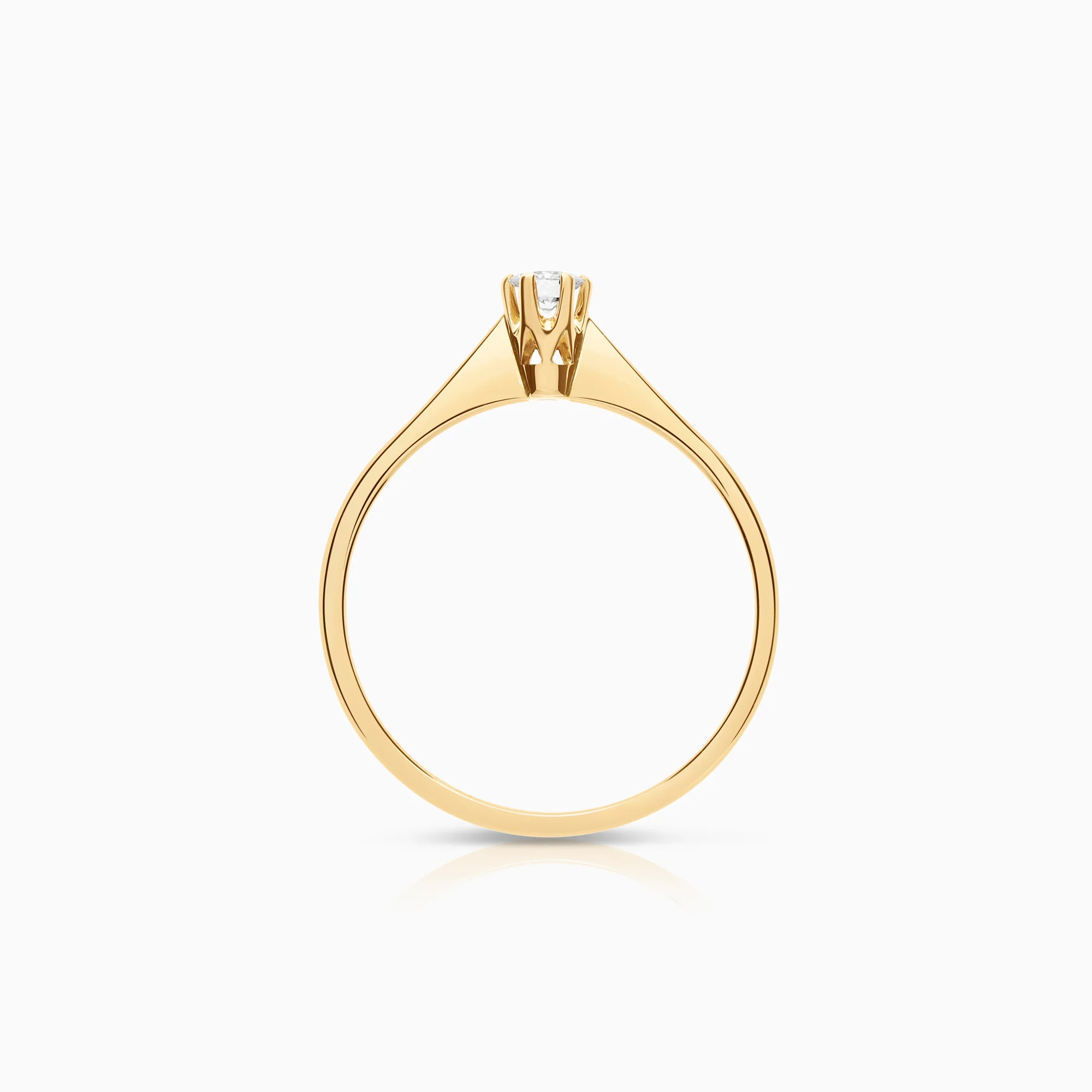 Solitaire ring 0.13ct 18K gold - Image 2