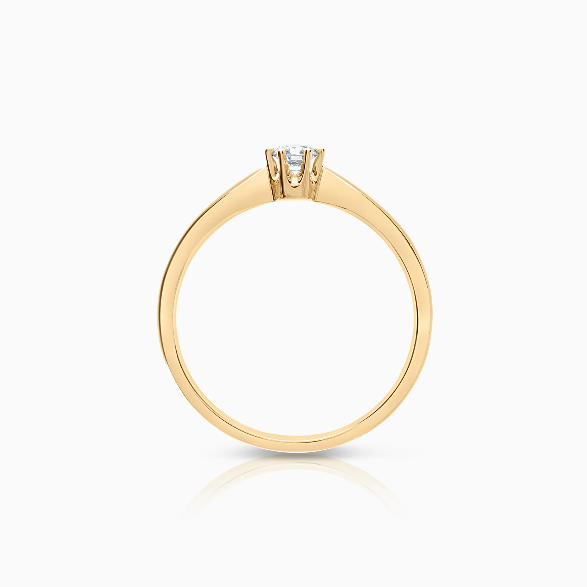 Solitaire ring 0.13ct 9K gold - Image 2