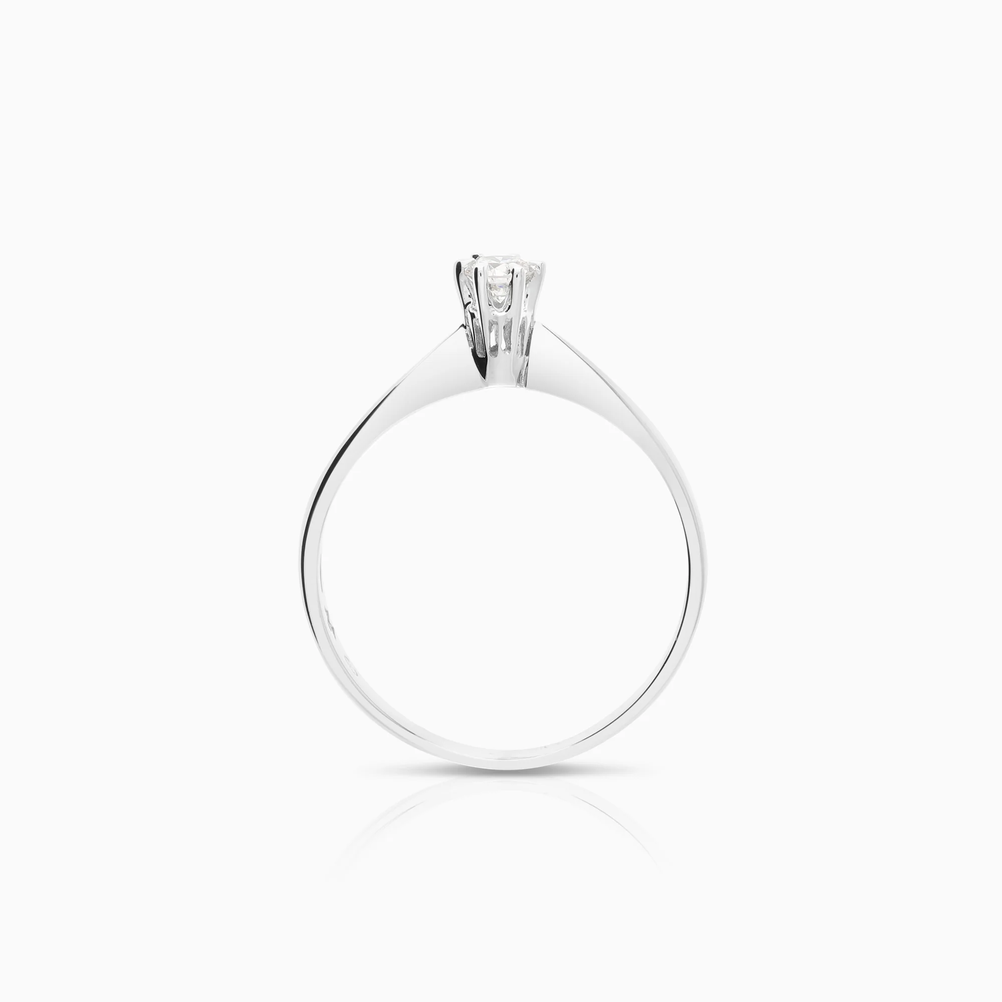 Solitaire ring 0.14ct 18K white gold - Image 2