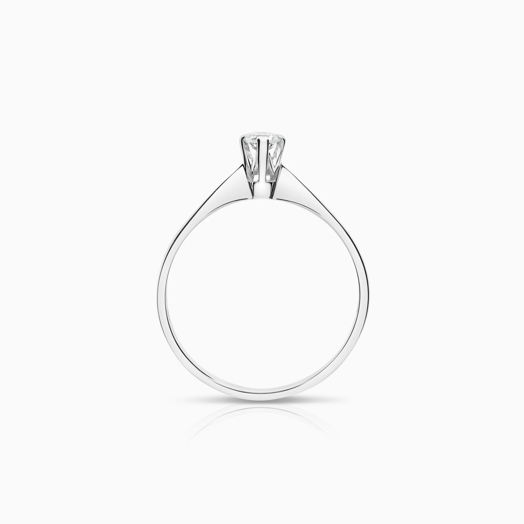 Solitaire ring 0.15ct 18K white gold - Image 2