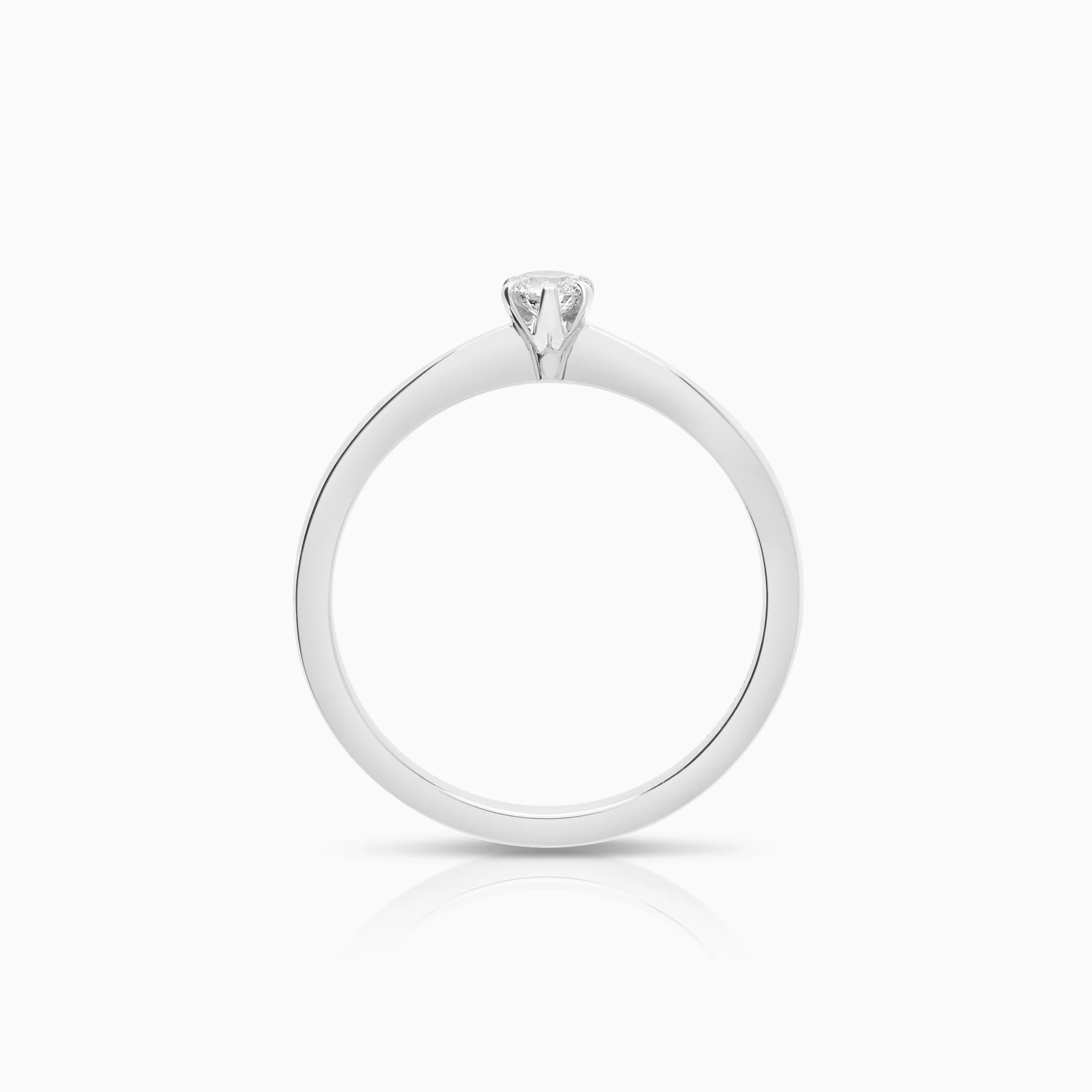 Solitaire ring 0.15ct 18K white gold - Image 2