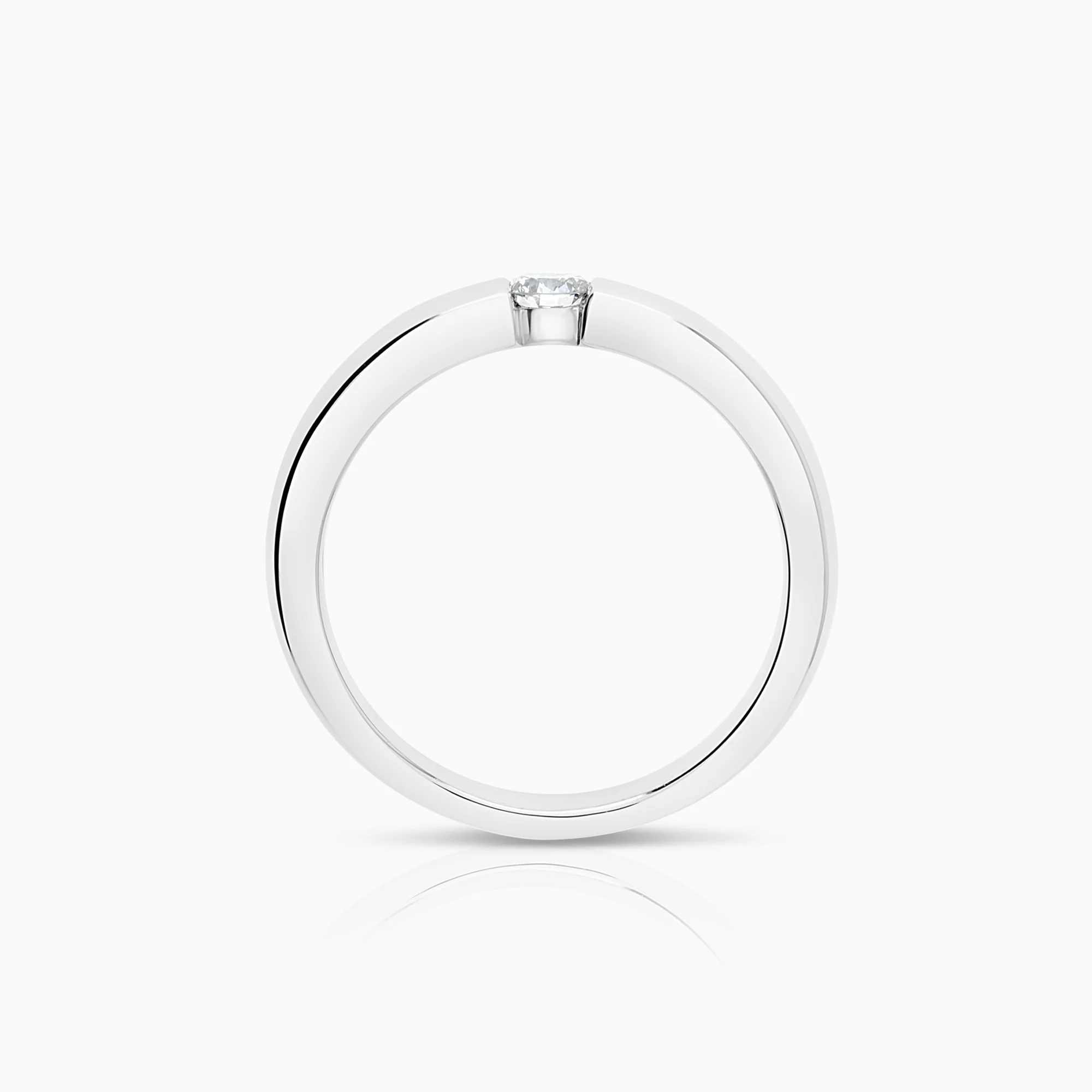 Solitaire ring 0.15ct 18K white gold - Image 2