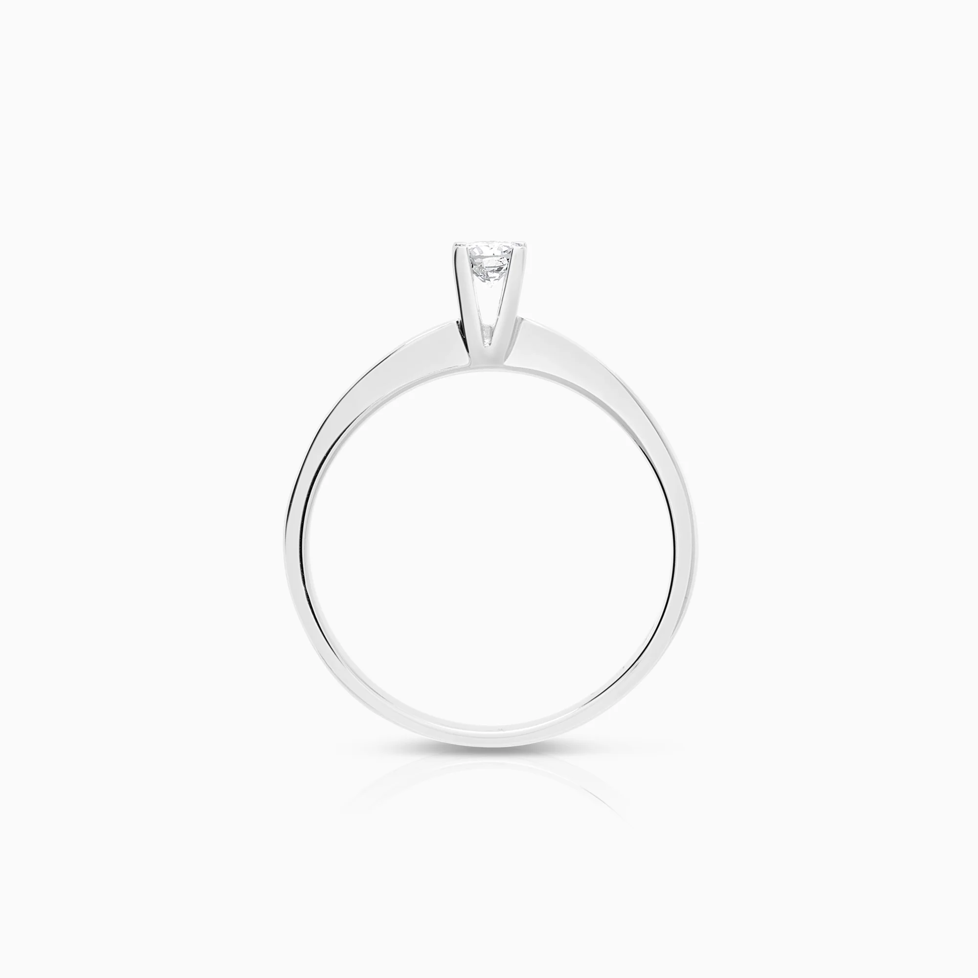 Solitaire ring 0.15ct 18K white gold - Image 2