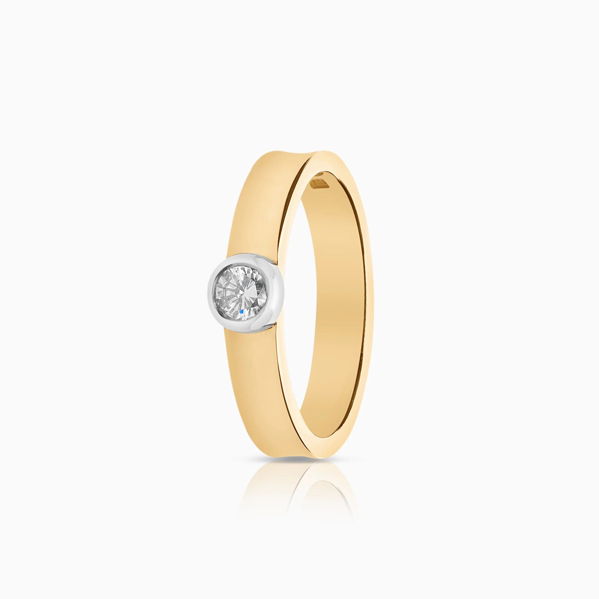 Solitaire ring 0.16ct 18K gold