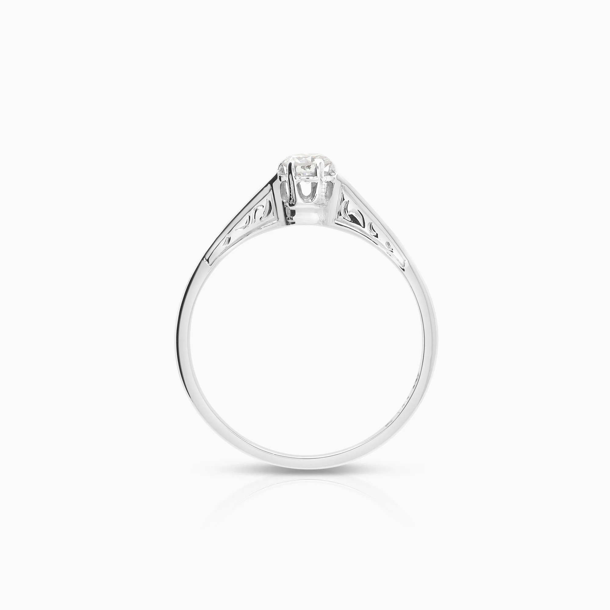 Solitaire ring 0.17ct 14K white gold - Image 2