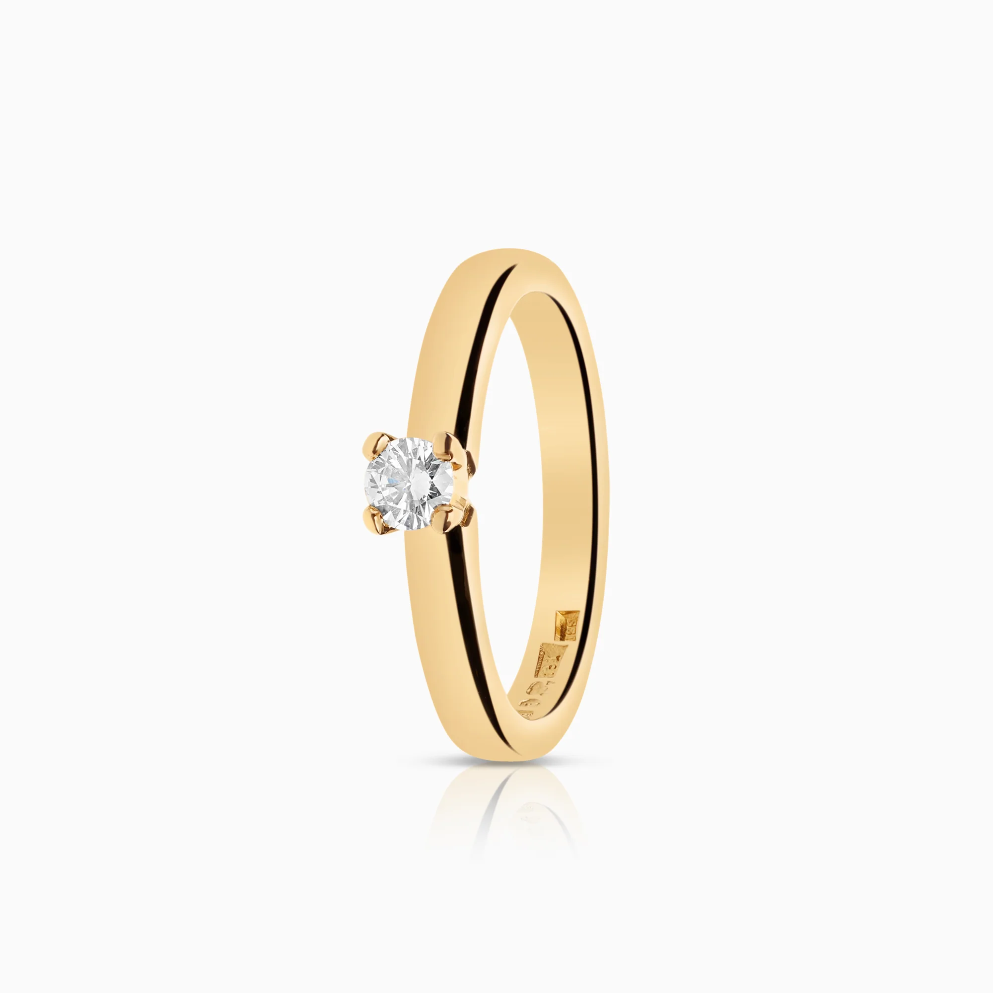 Solitaire ring 0.17ct 18K gold