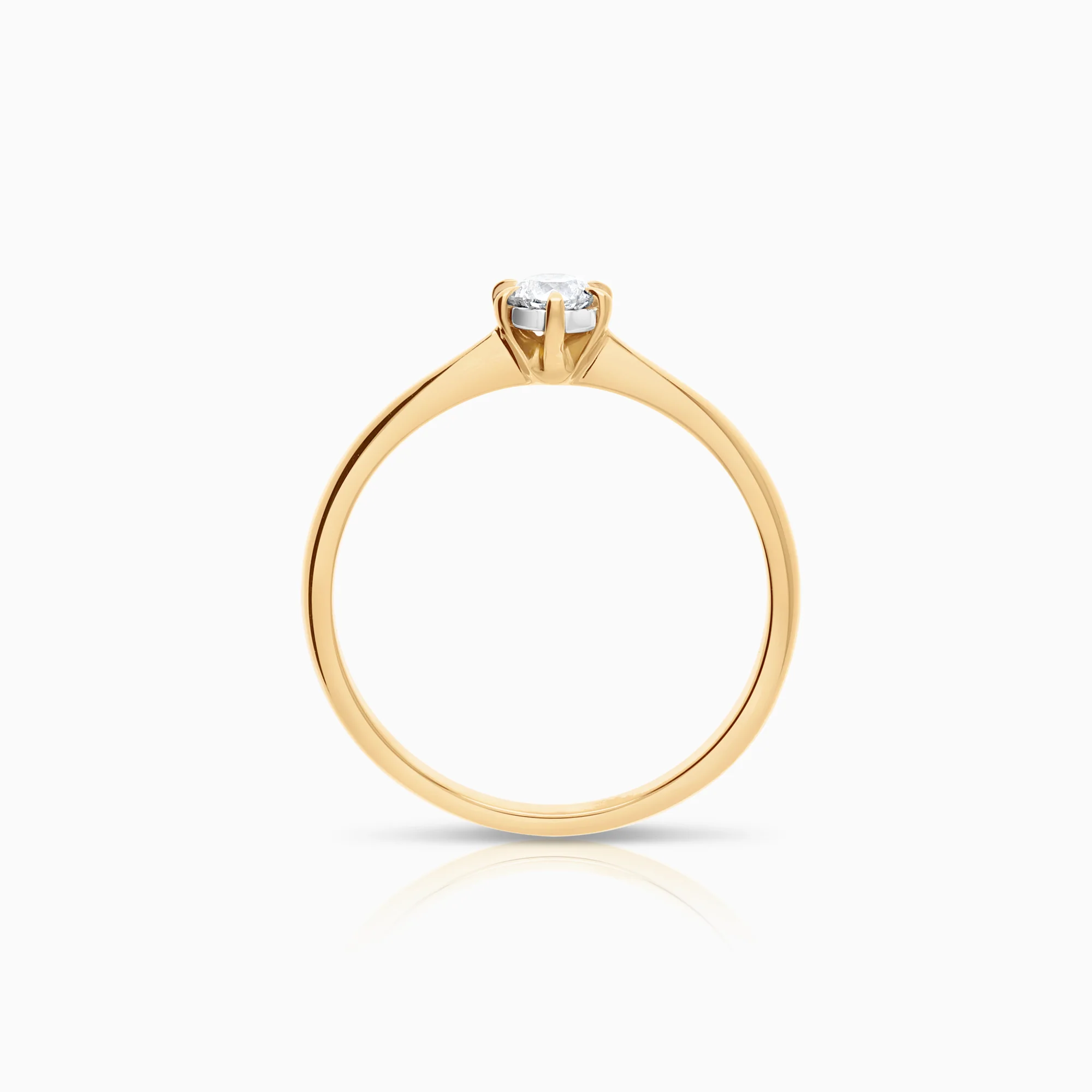 Solitaire ring 0.18ct 18K gold - Image 2