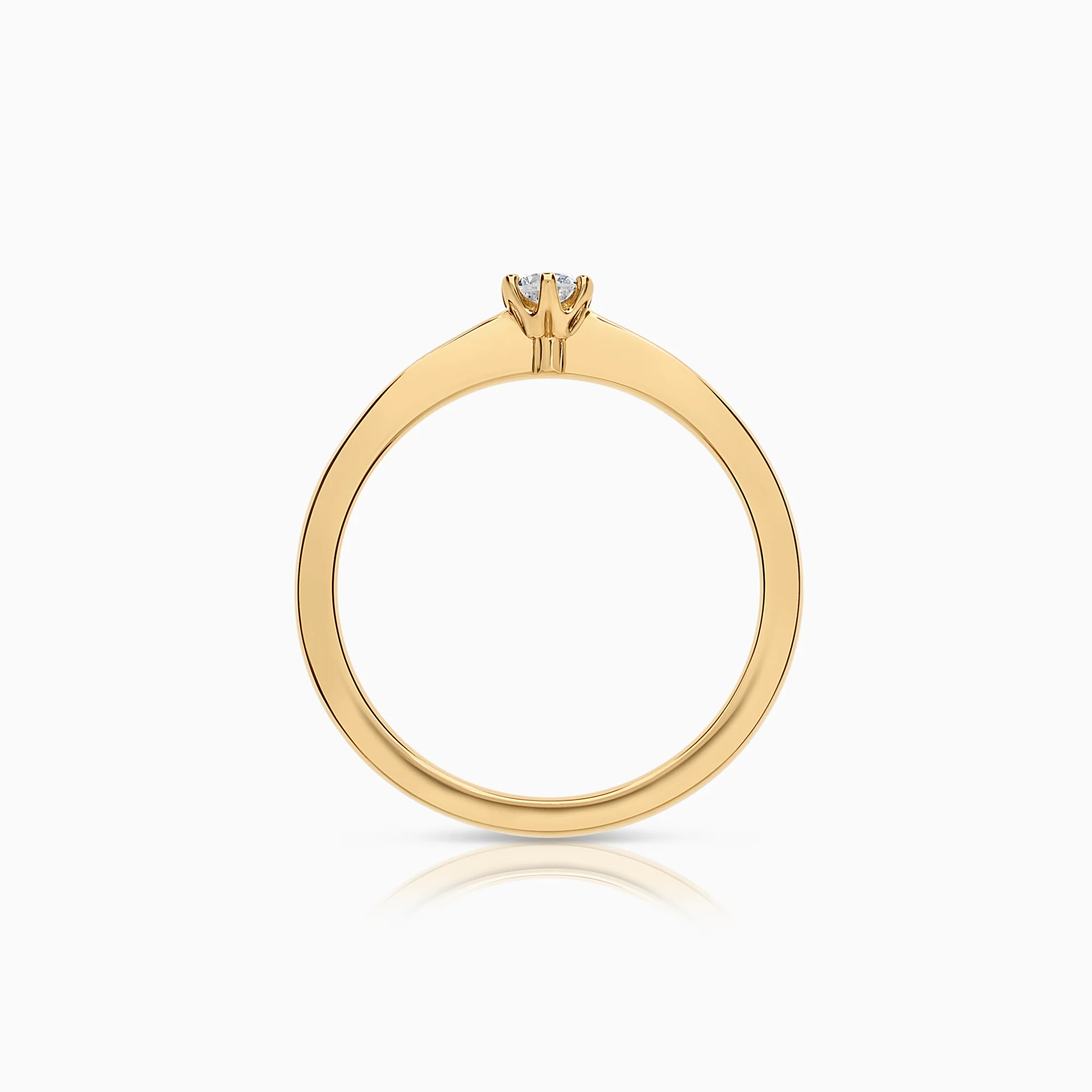 Solitaire ring 0.10ct 18K gold - Image 2
