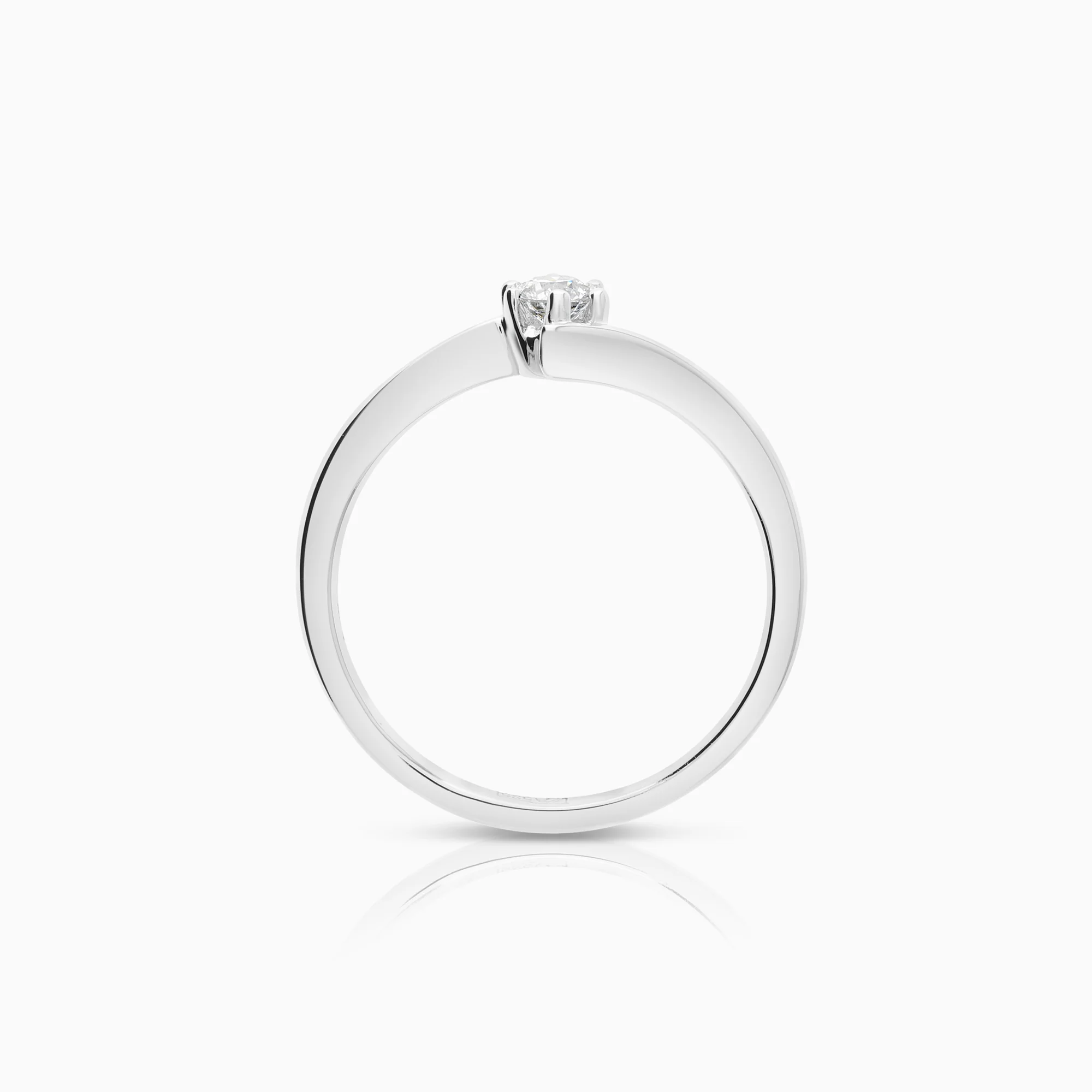 Solitaire ring 0.20ct 14K white gold - Image 2