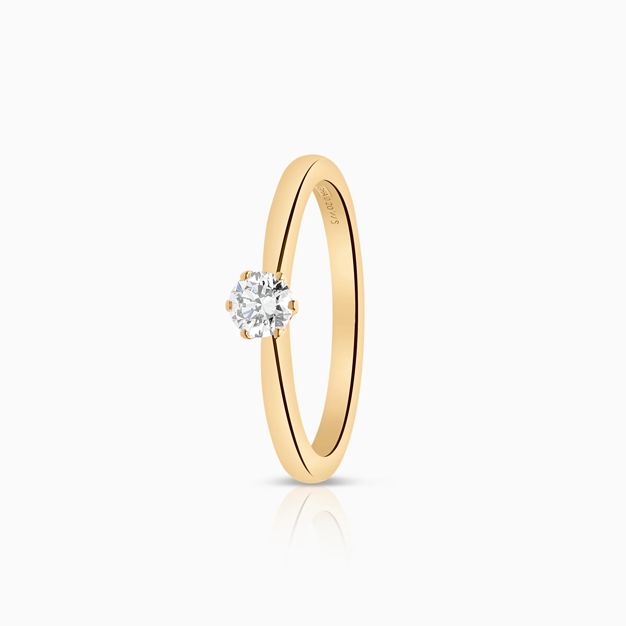 Solitaire ring 0.20ct 18K gold