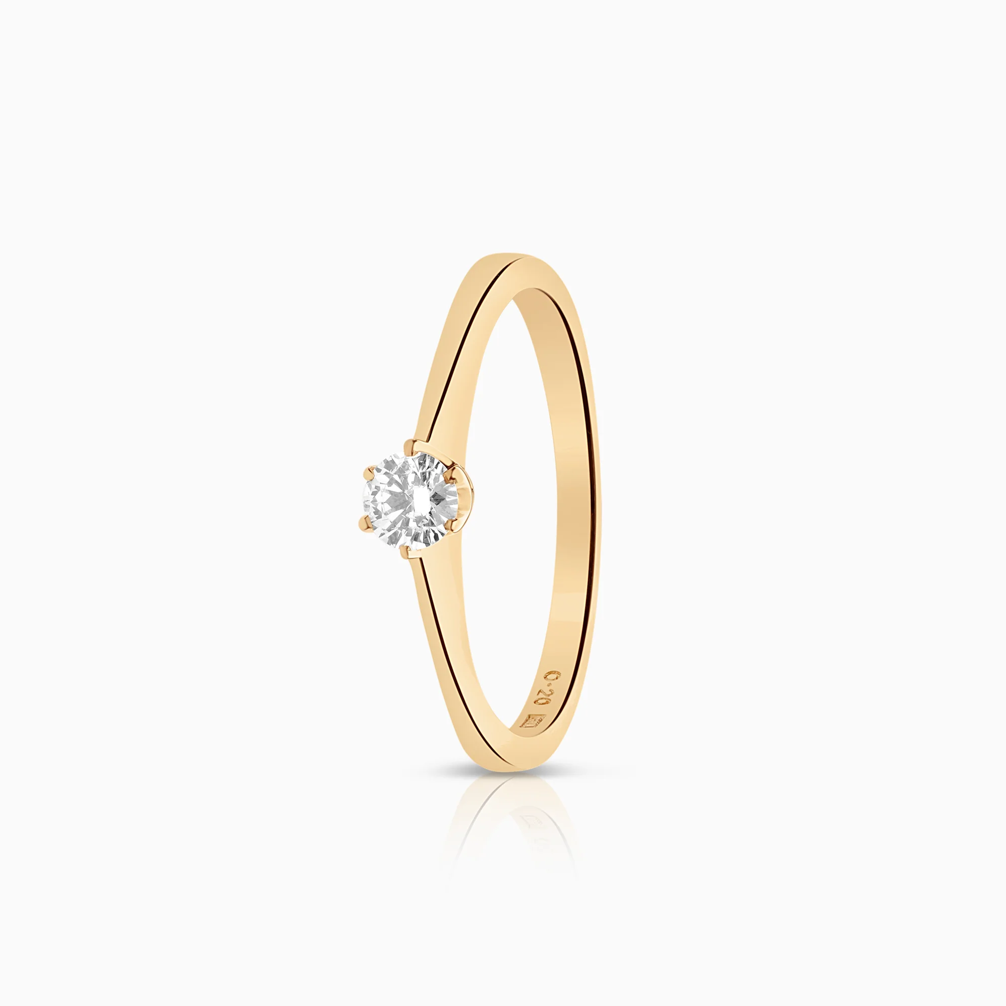 Solitaire ring 0.20ct 18K gold