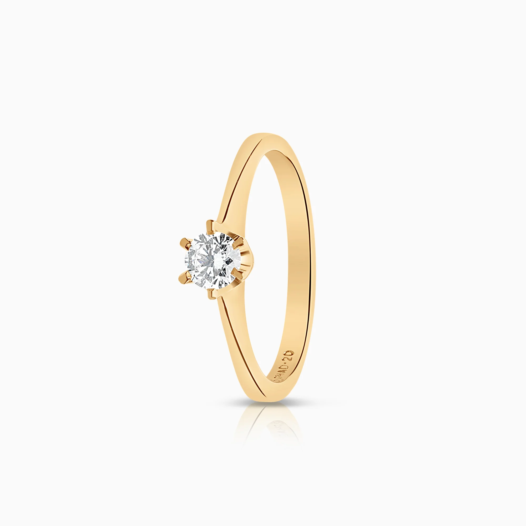 Solitaire ring 0.20ct 18K gold