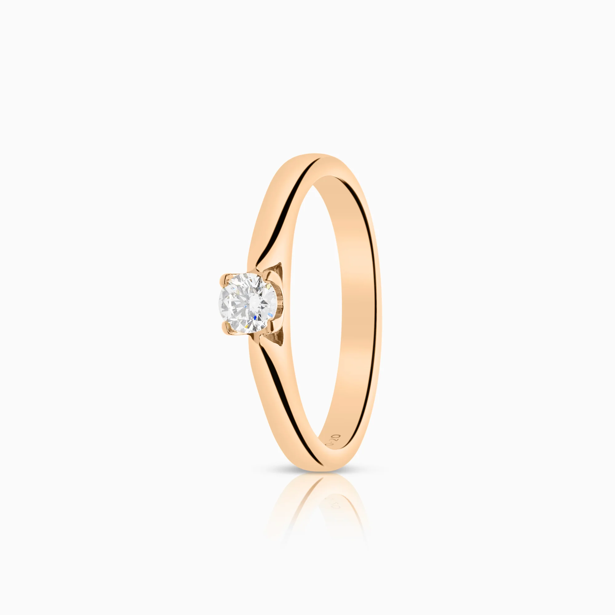 Solitaire ring 0.20ct 18K rose gold
