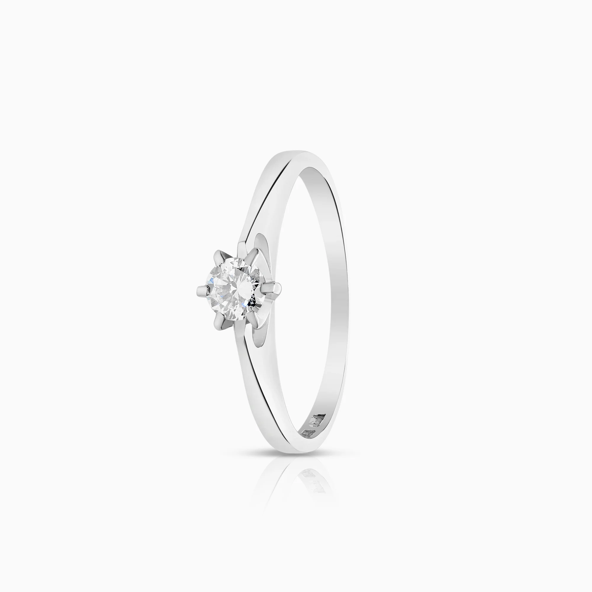 Solitaire ring 0.20ct 18K white gold