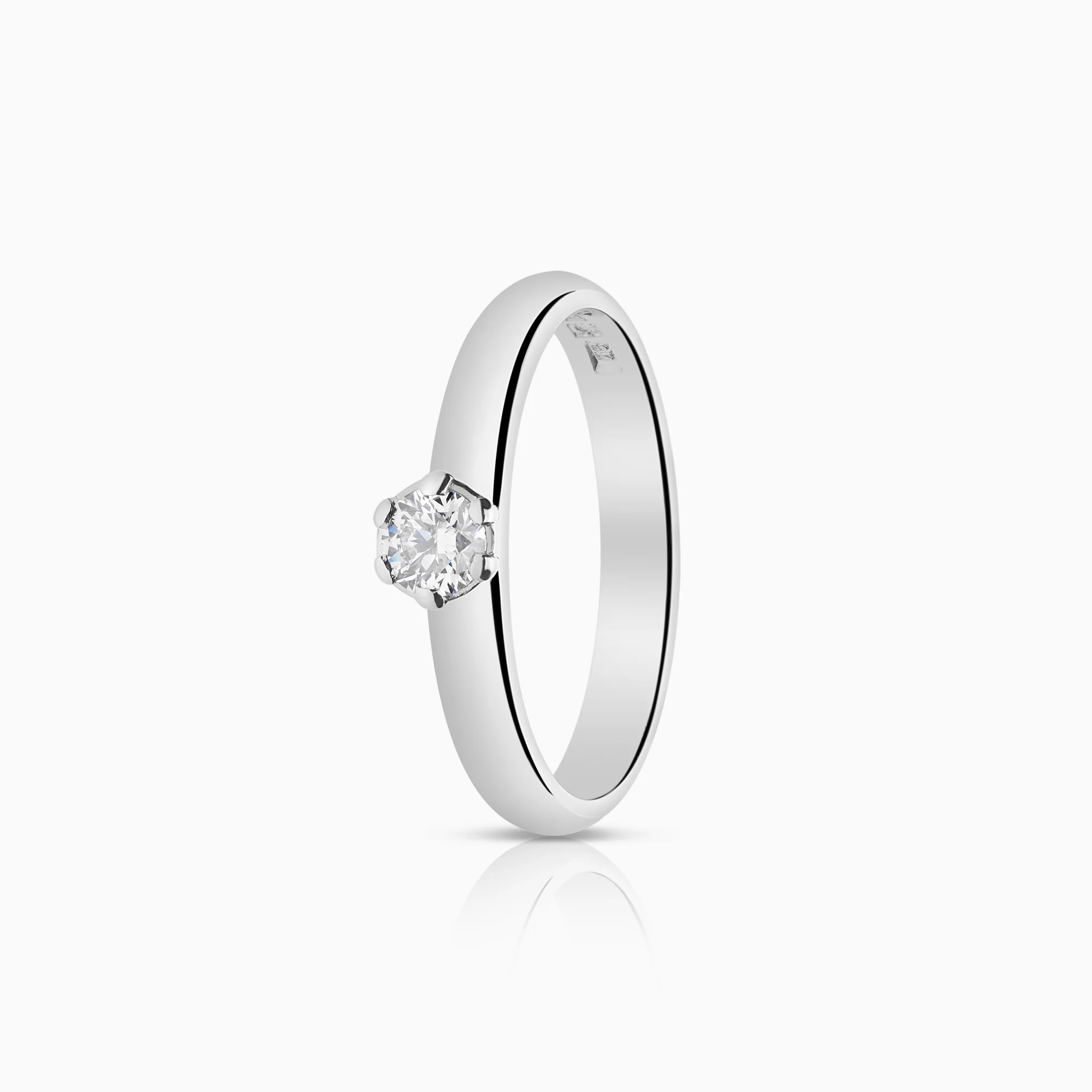 Solitaire ring 0.20ct 18K white gold
