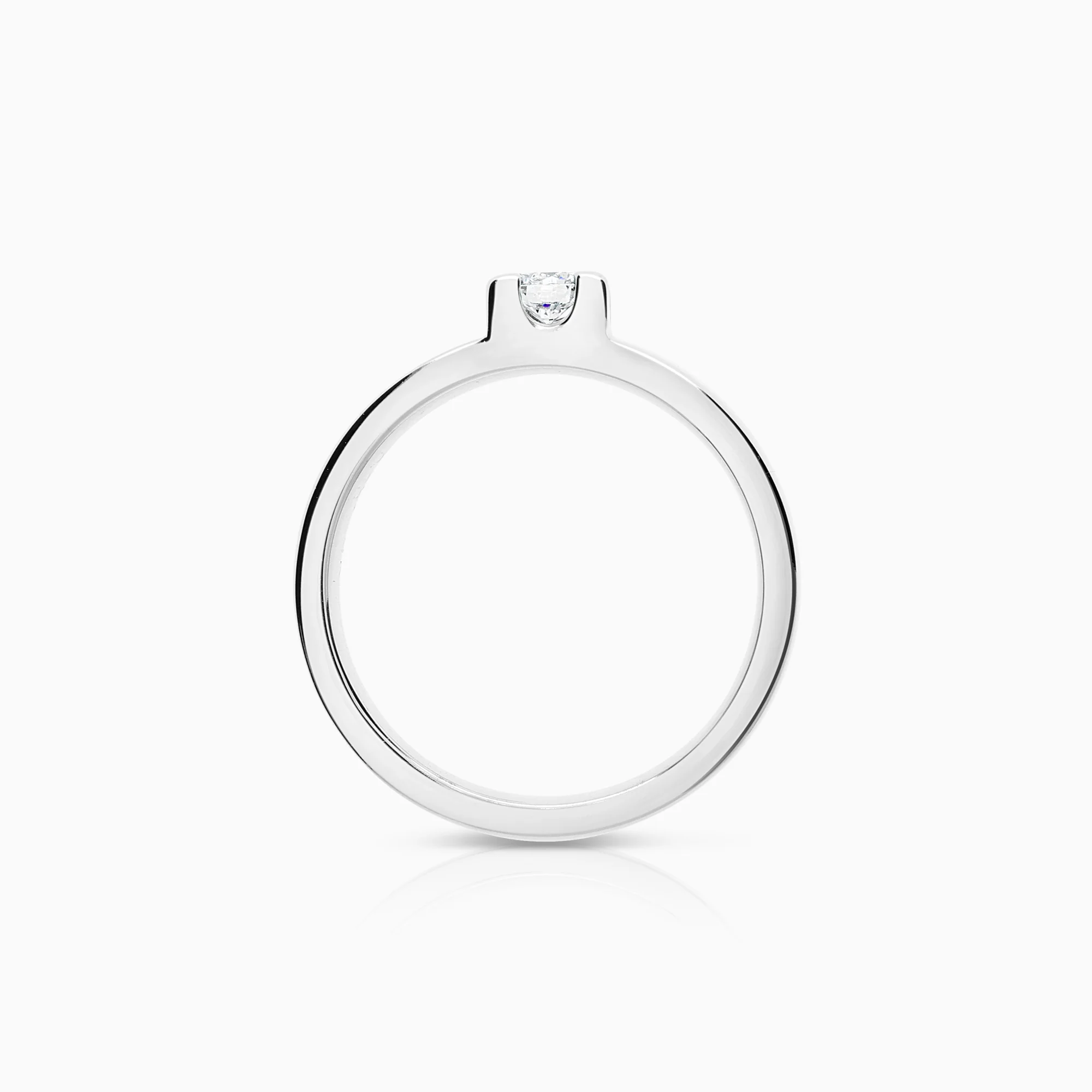 Solitaire ring 0.20ct 18K white gold - Image 2