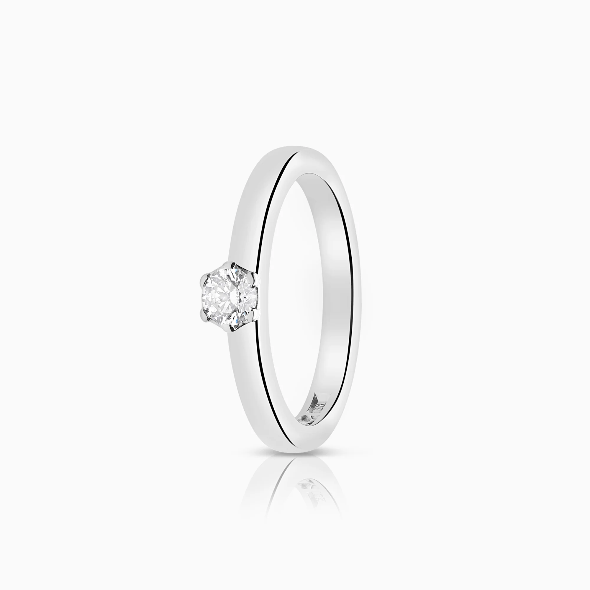 Solitaire ring 0.20ct 18K white gold