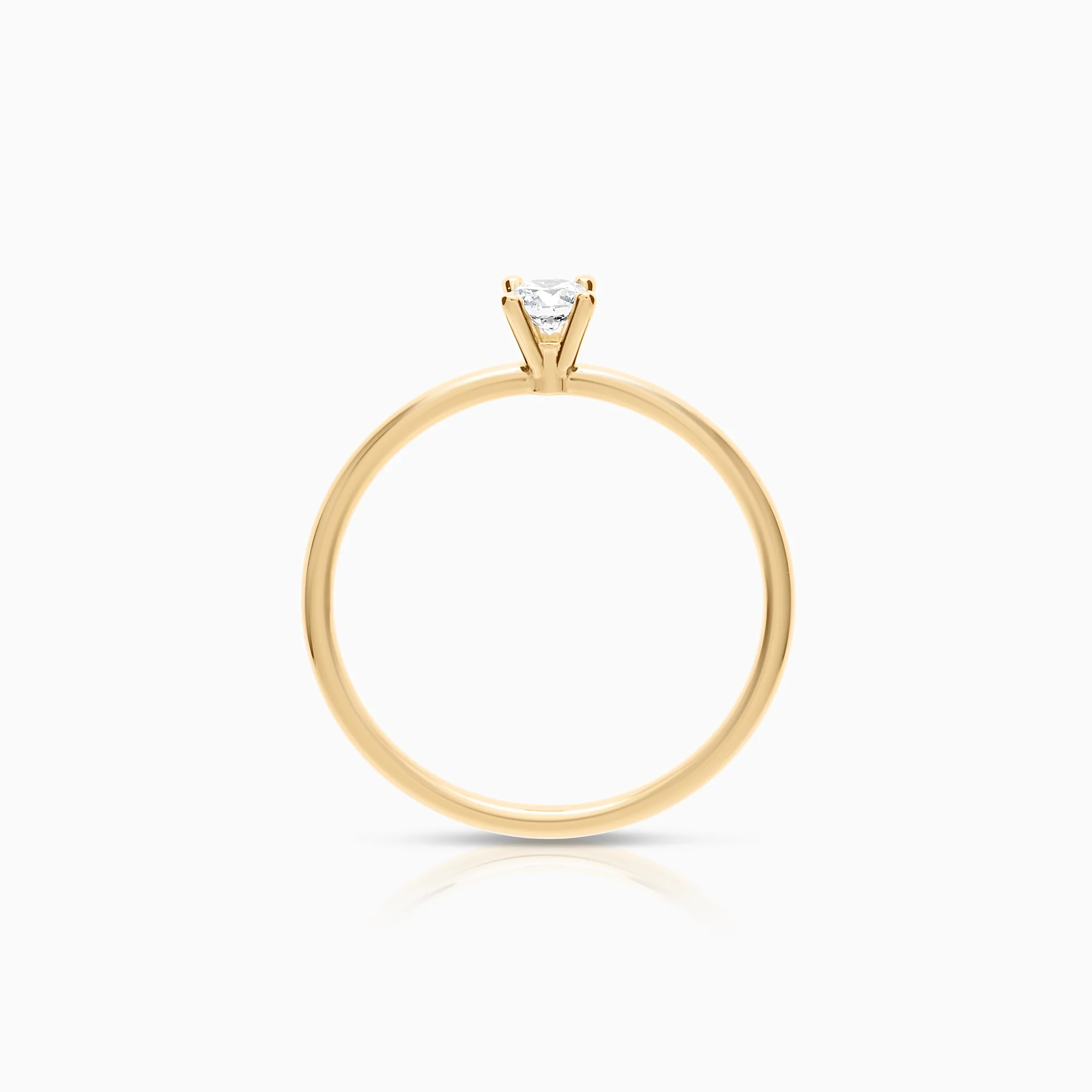 Solitaire ring 0.20ct lab-grown diamond 18K gold - Image 2