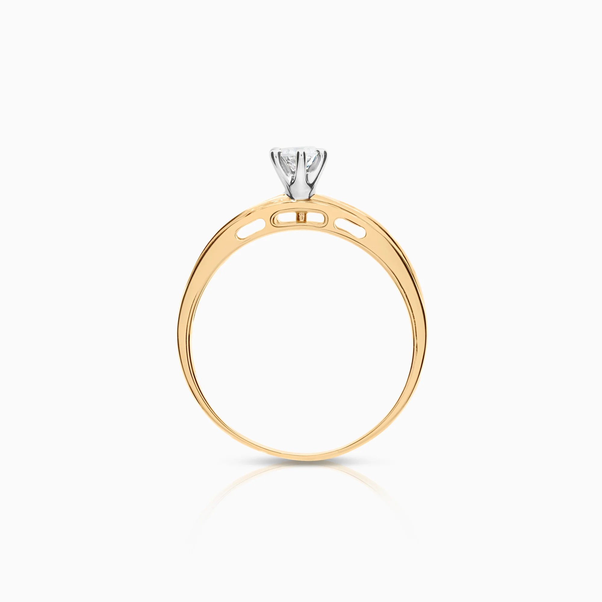 Solitaire ring 0.21ct 14K gold - Image 2