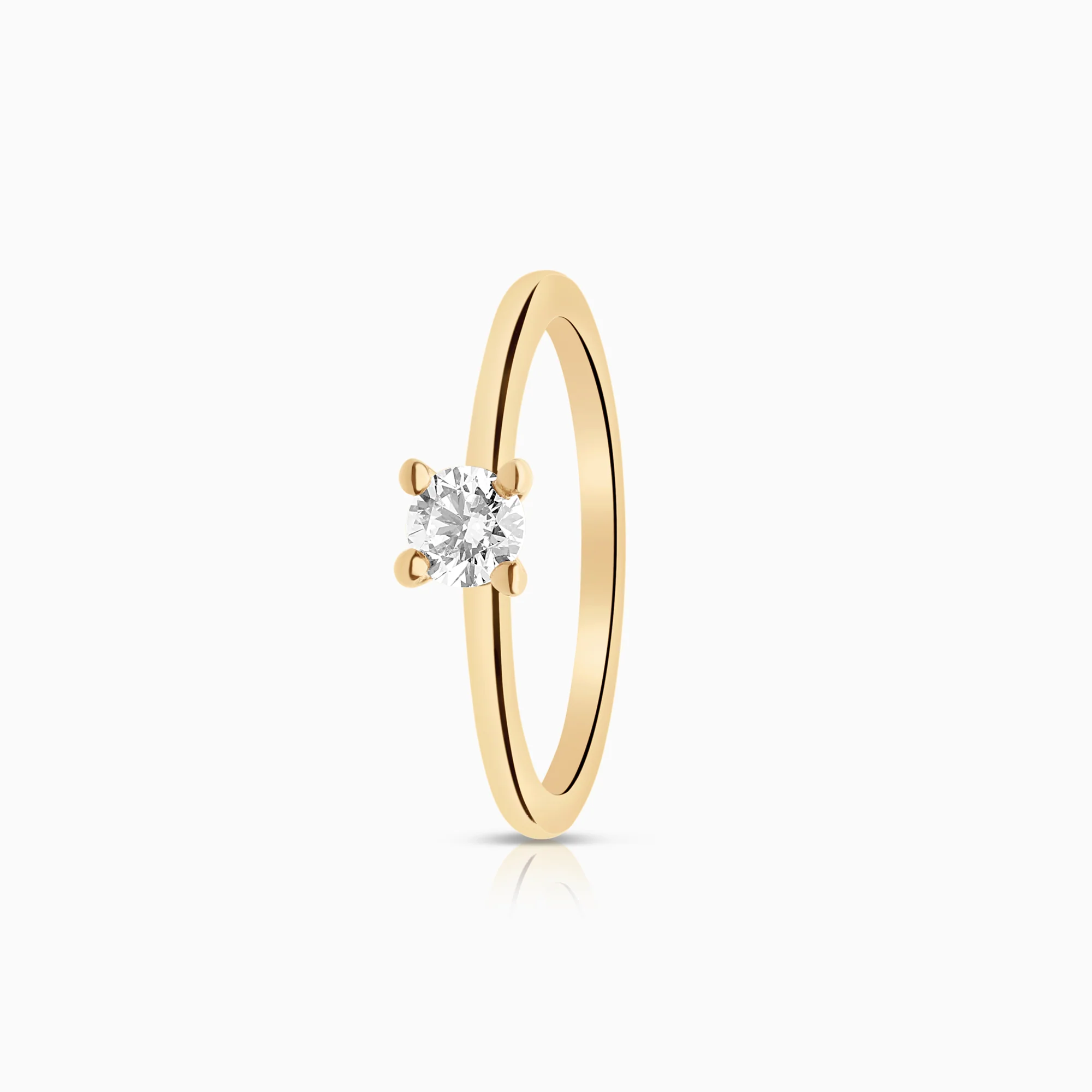 Solitaire ring 0.22ct lab-grown diamond 18K gold